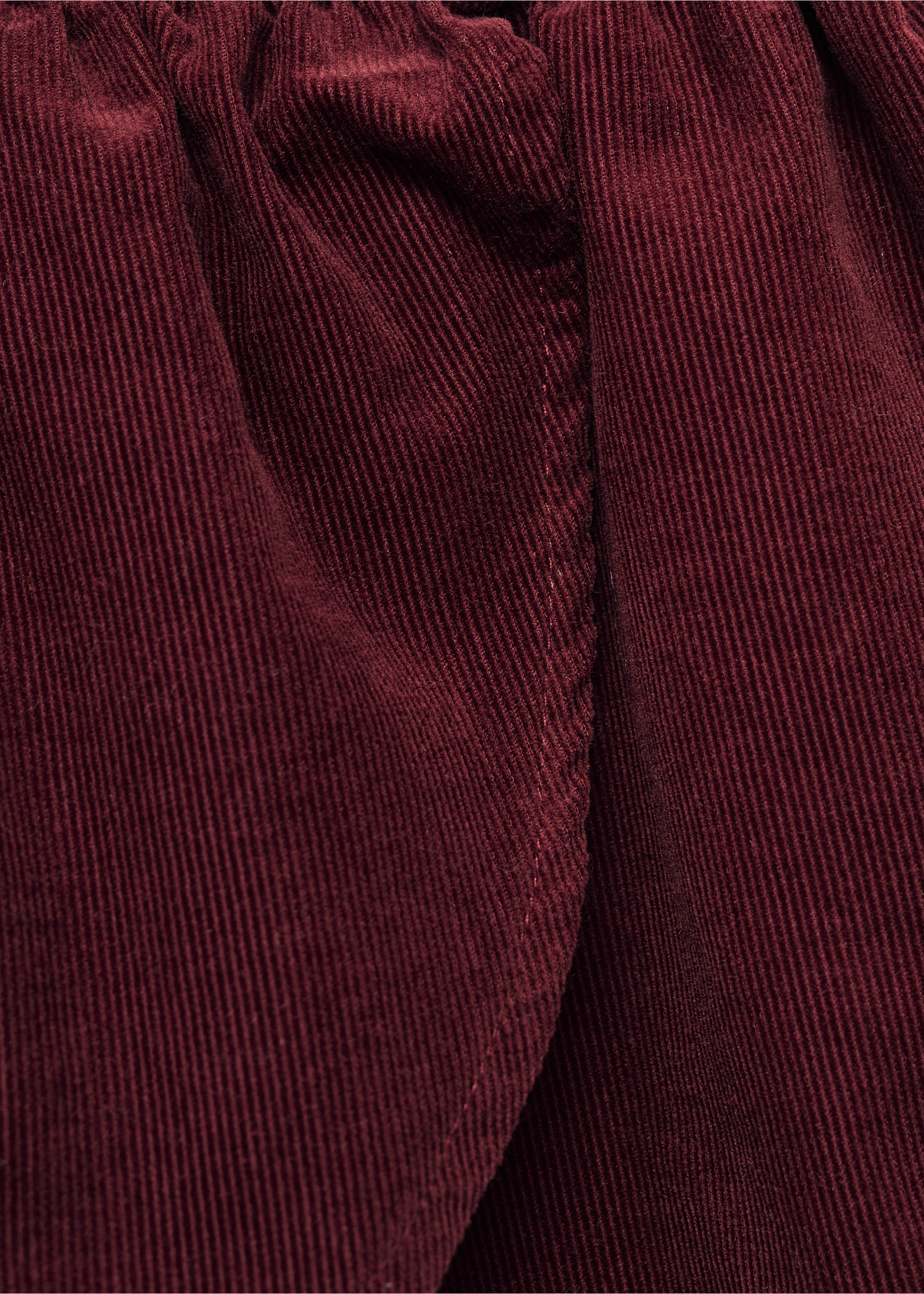 Cotton corduroy skirt - Details of the article 0, Maroon. Ref: 17056334-00.