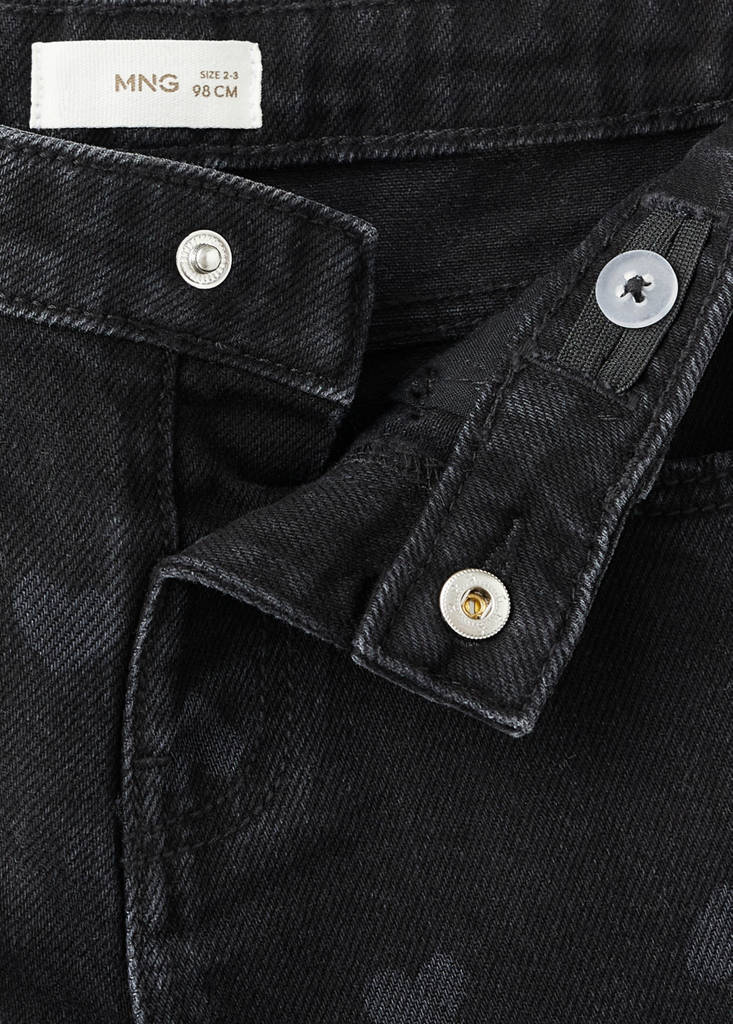 Straight-leg jeans with hearts — Black denim