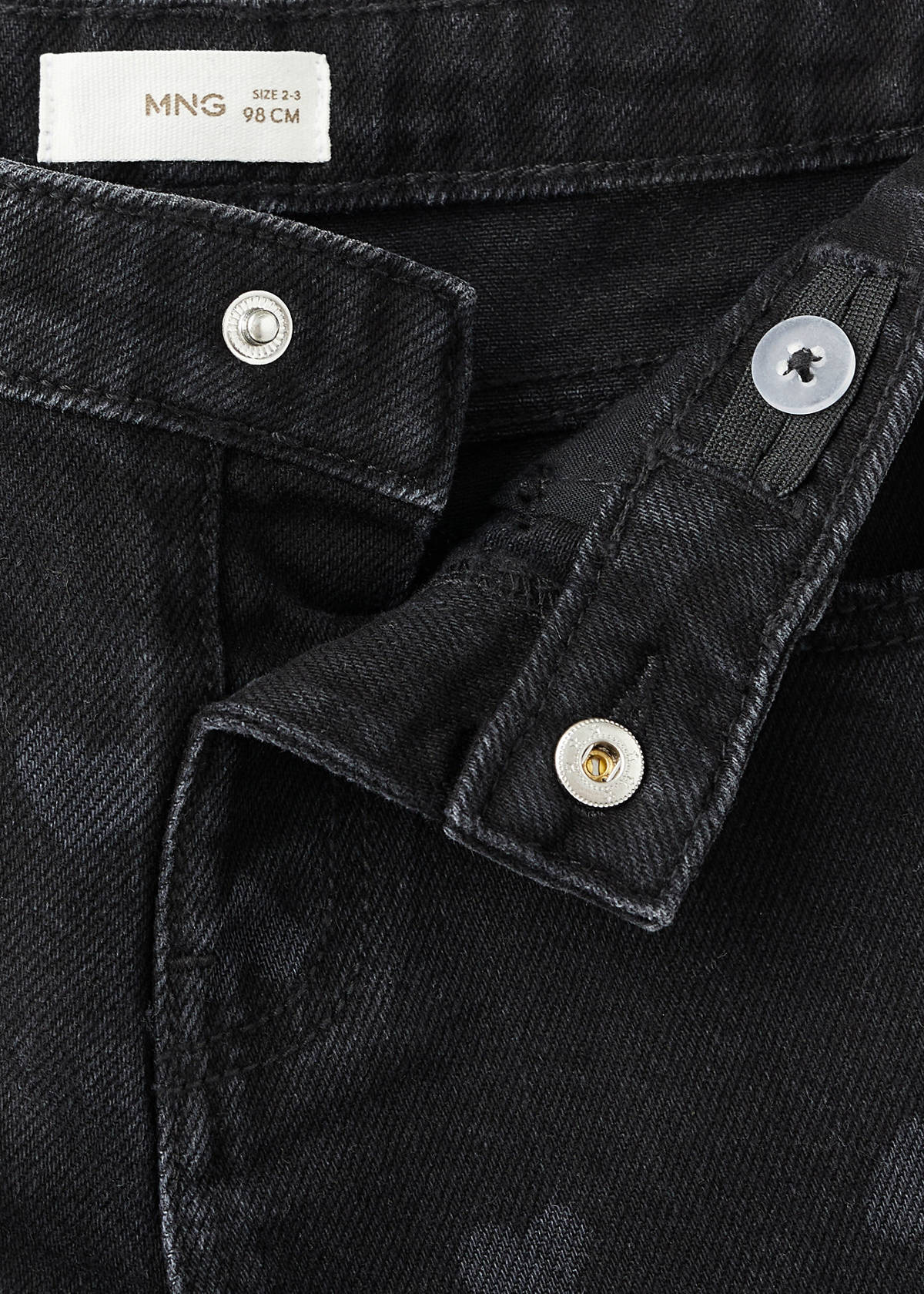 Straight-leg jeans with hearts — Black denim