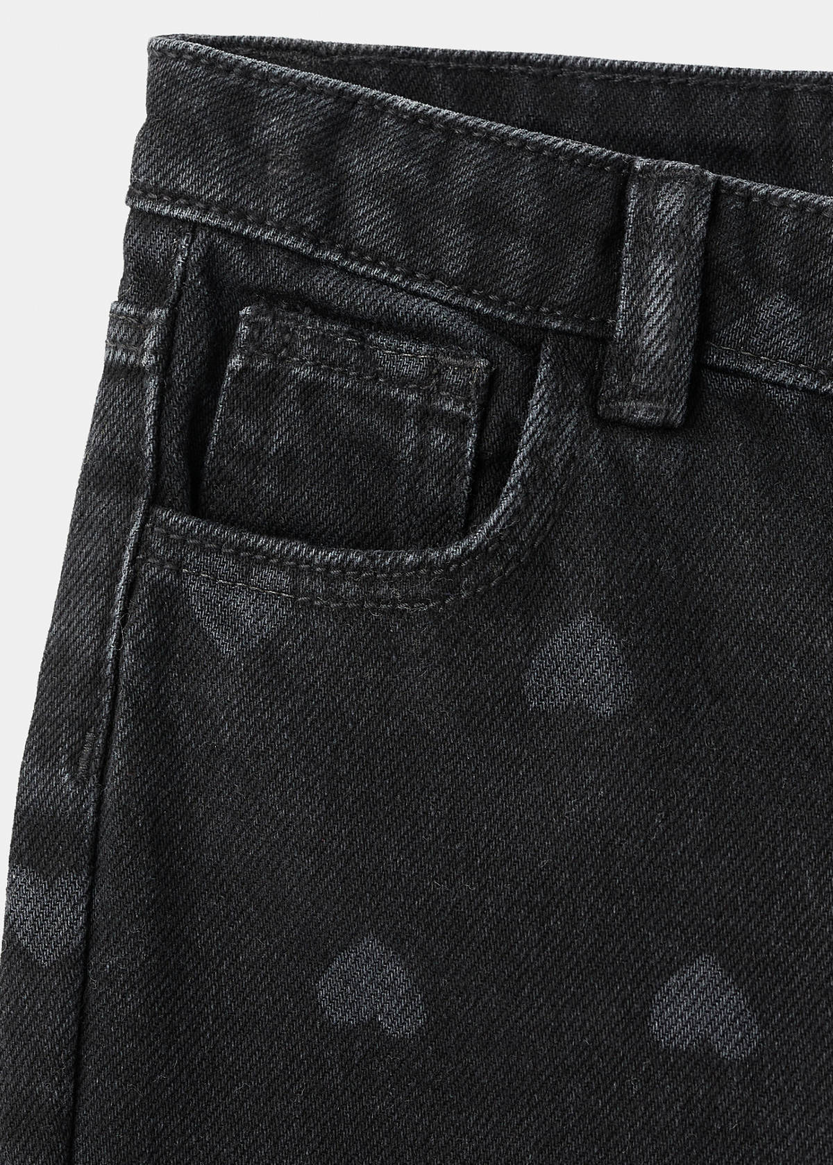 Straight-leg jeans with hearts — Black denim
