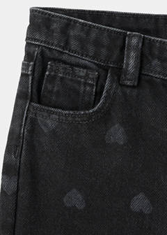 Straight-leg jeans with hearts — Black denim 5