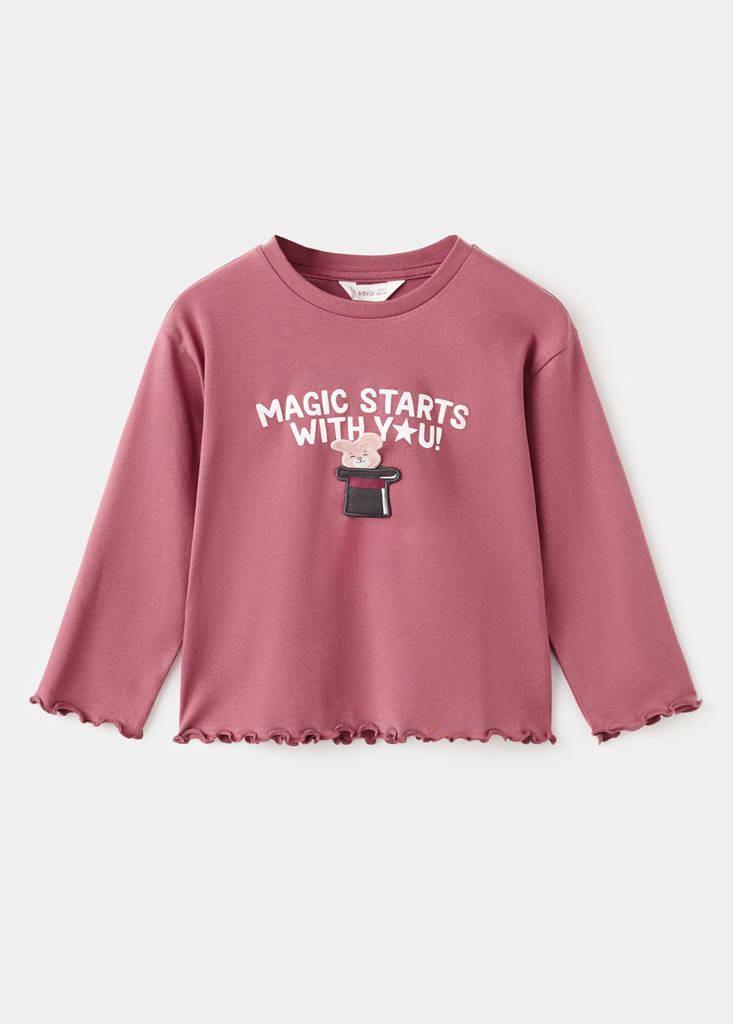 Textured embroidered t-shirt — Strawberry
