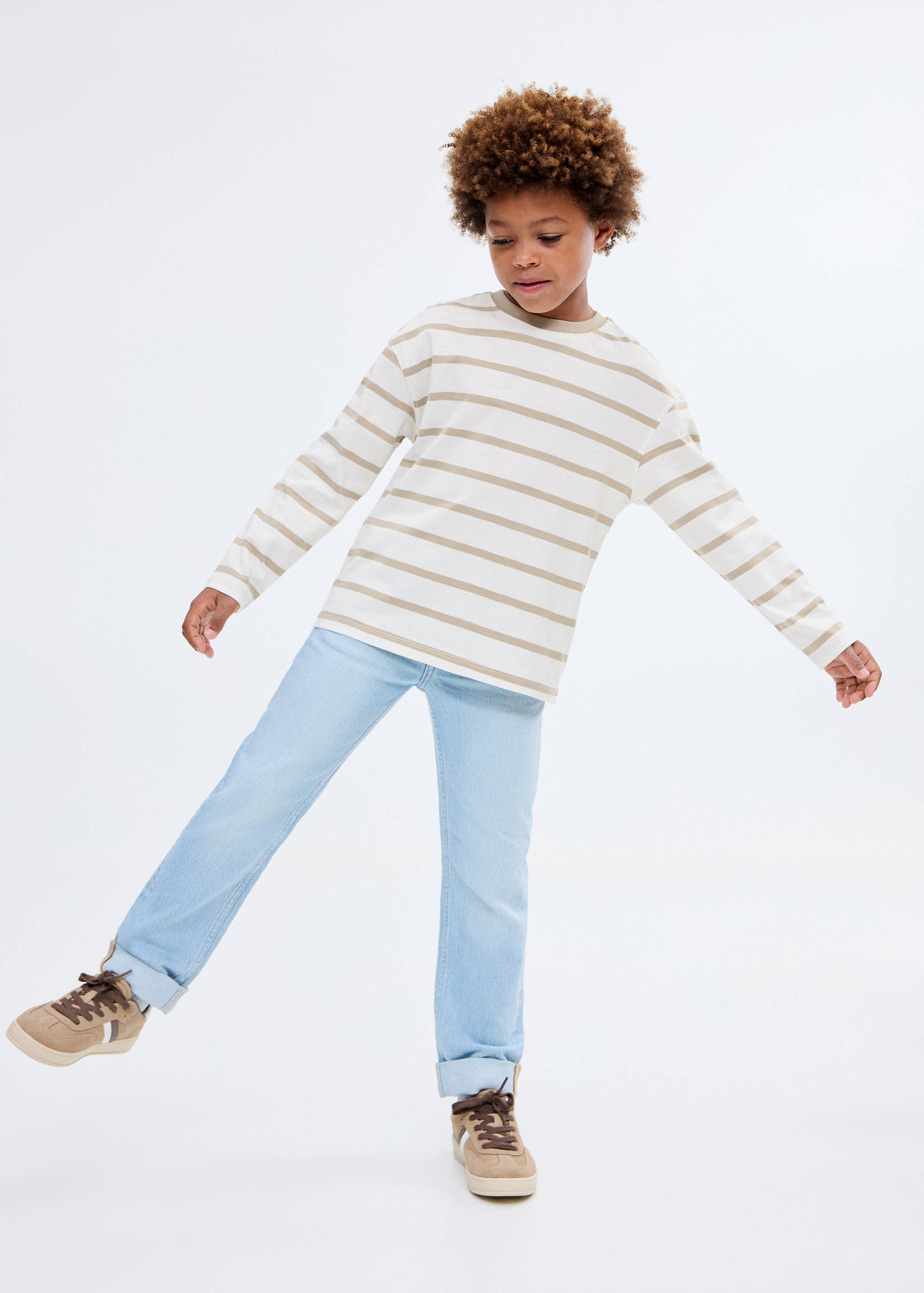 T-shirt garis-garis katun - Tampilan Umum