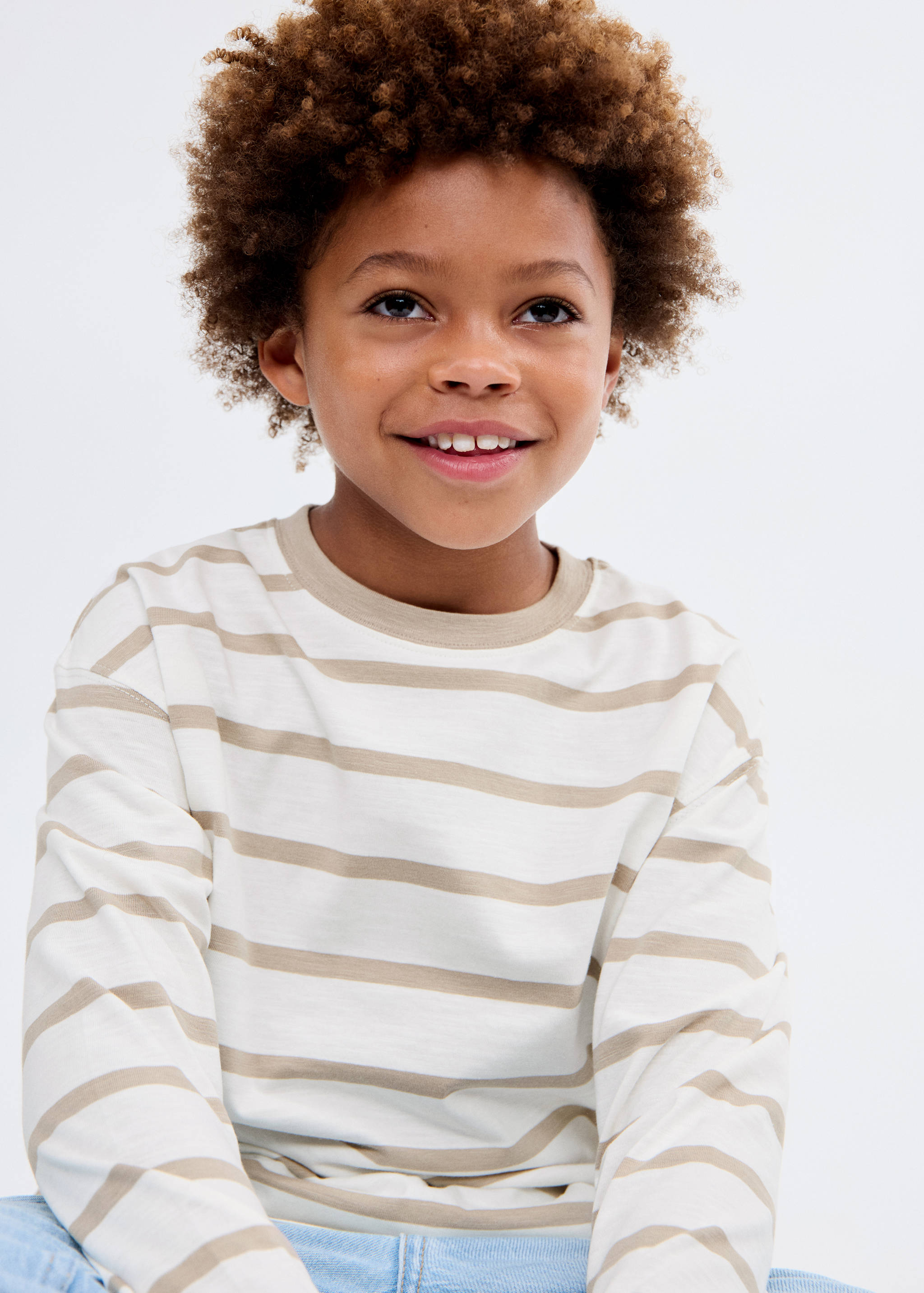 T-shirt garis-garis katun - Rincian barang 1