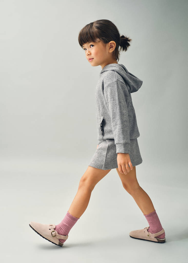 Knitted A-line skirt — Medium Heather Grey