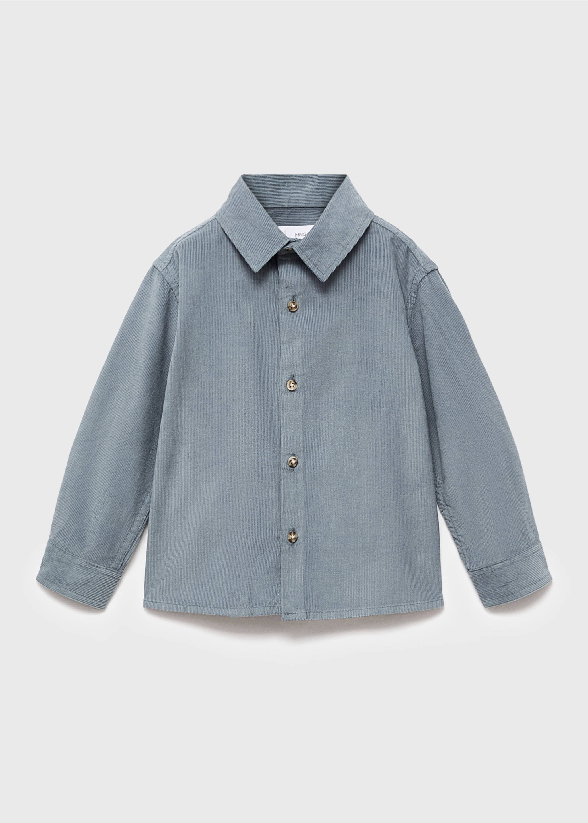 Corduroy cotton shirt - Article without model, Aqua Green. Ref: 17056340-00.