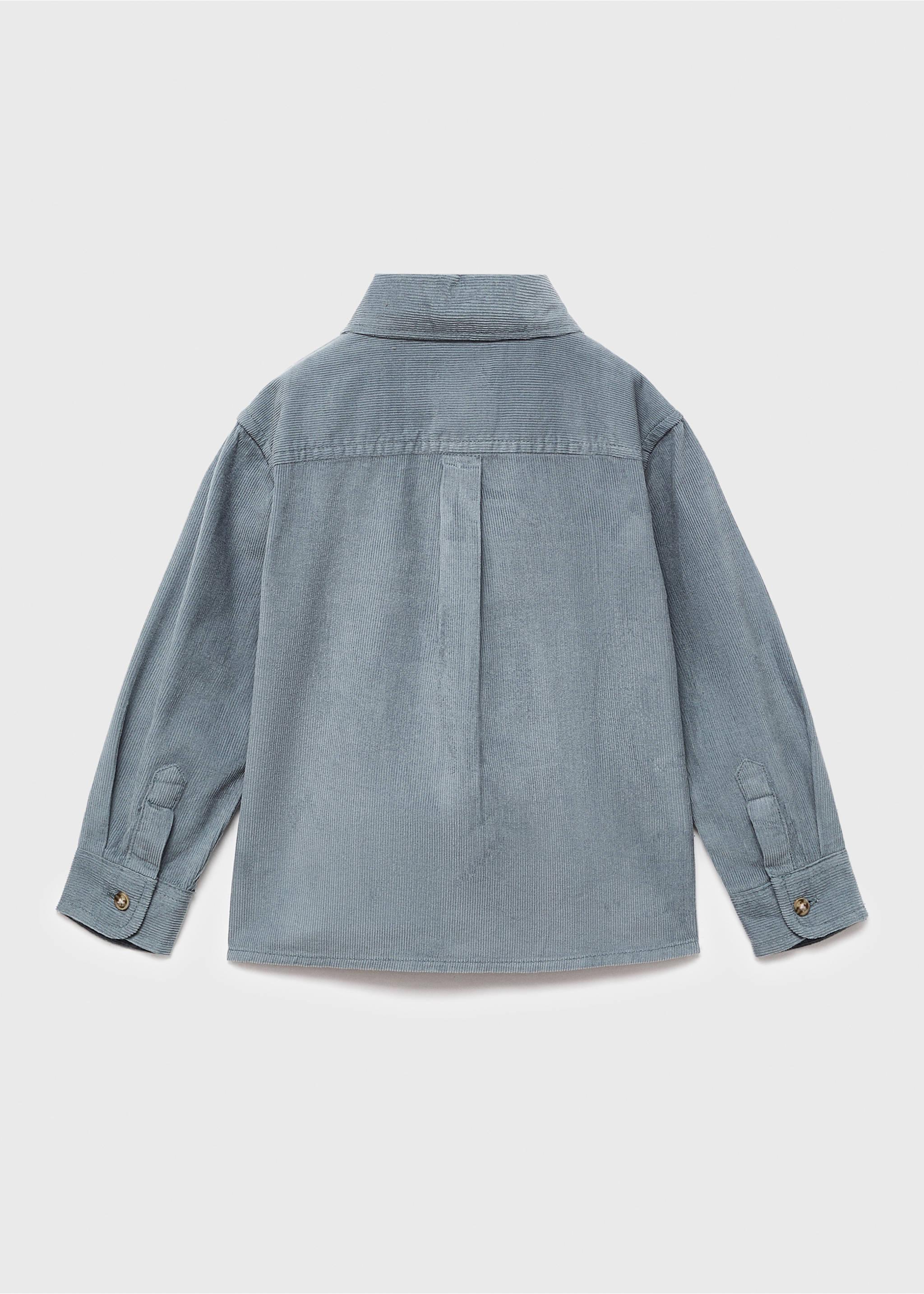 Corduroy cotton shirt - Reverse of the article, Aqua Green. Ref: 17056340-00.