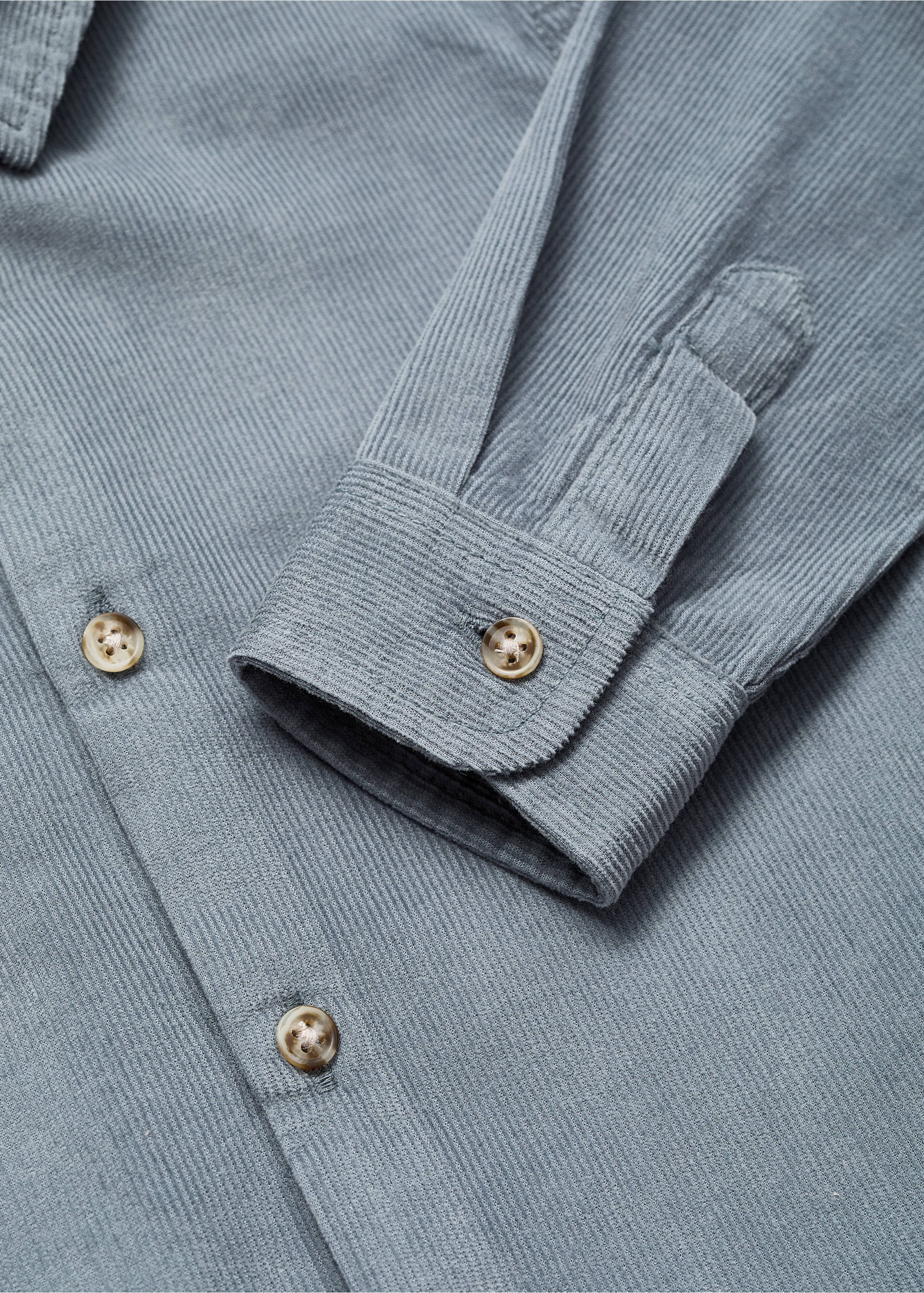 Corduroy cotton shirt - Details of the article 0, Aqua Green. Ref: 17056340-00.