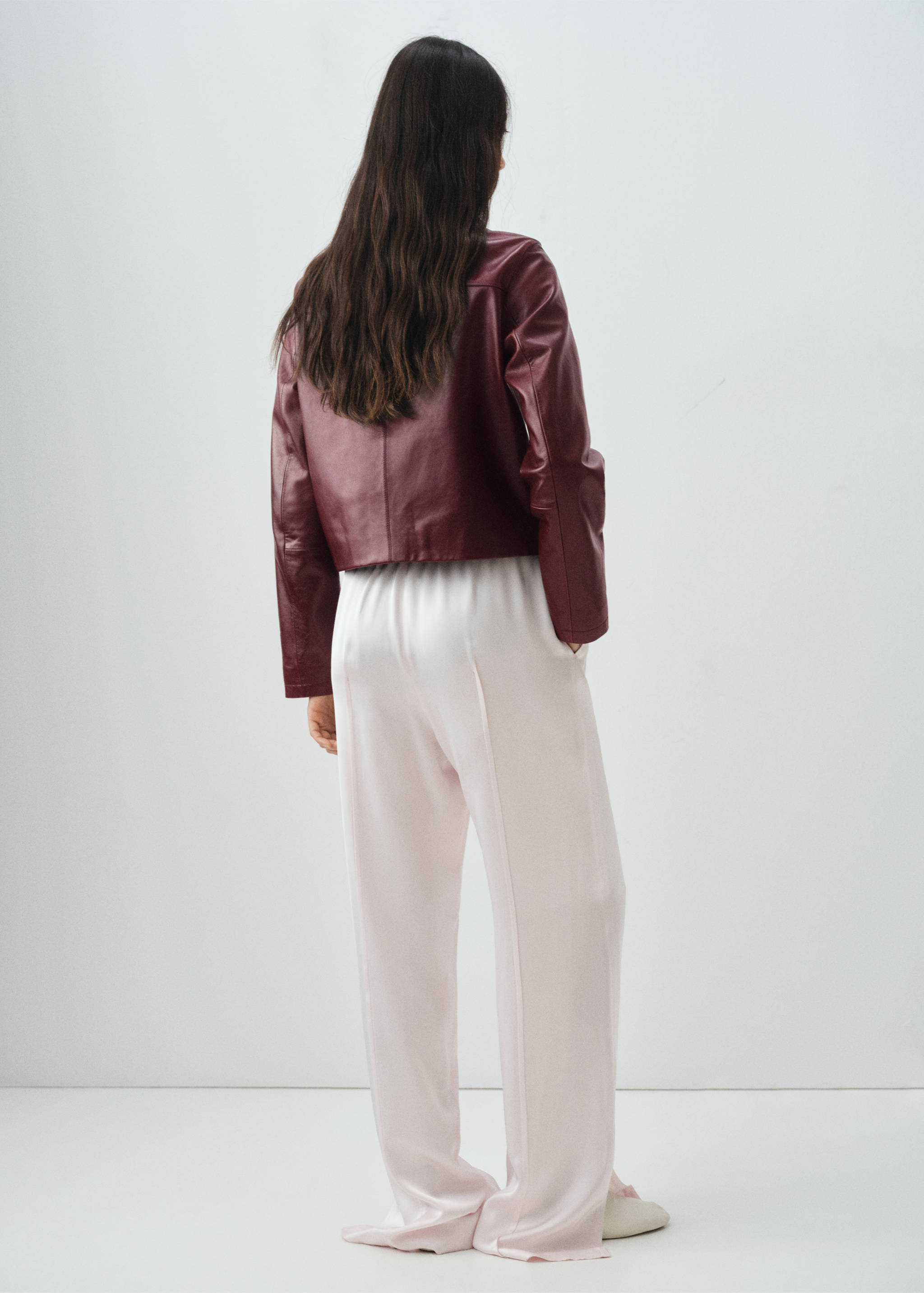 Veste 100 % cuir boutons - Verso de l’article