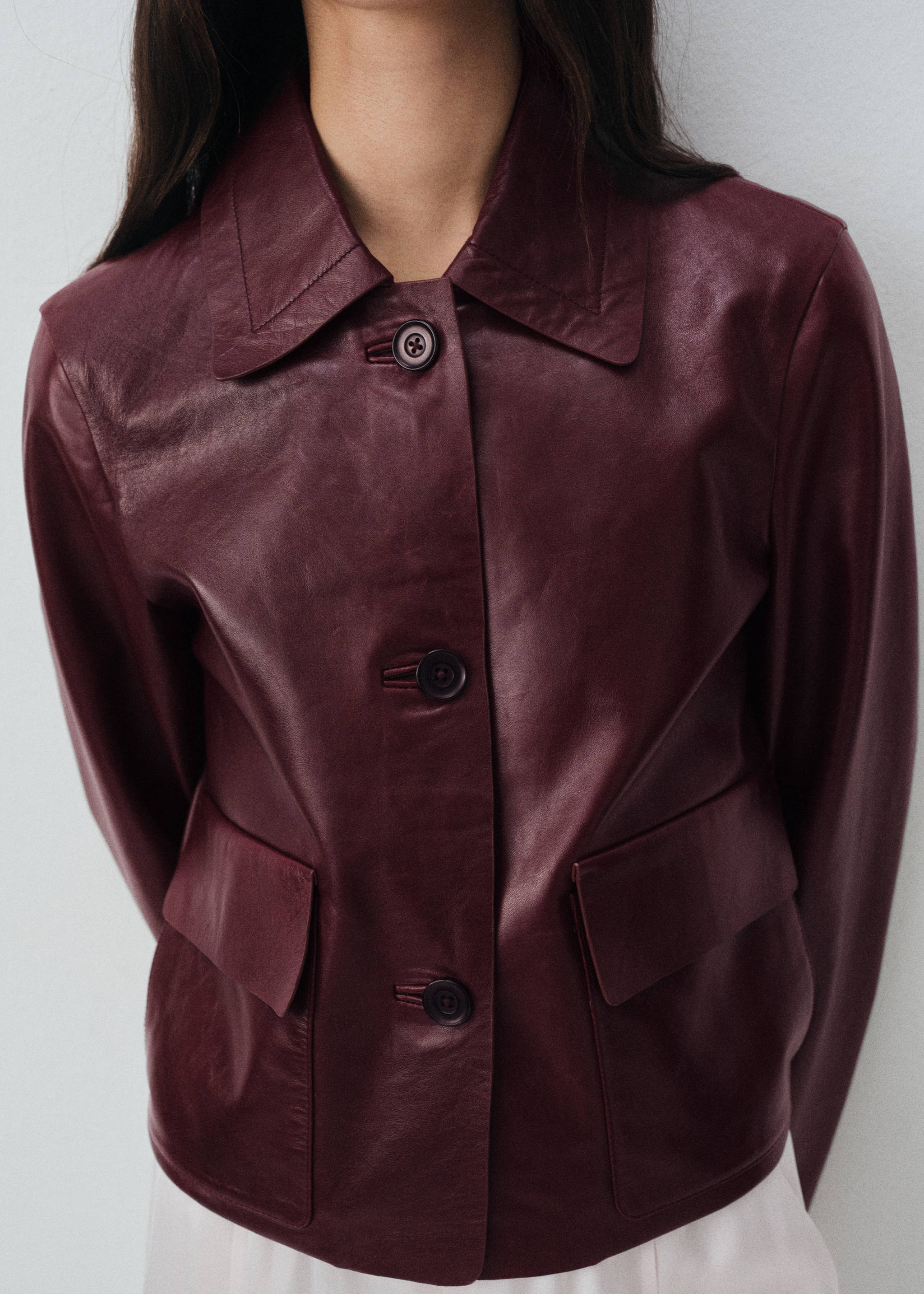 Veste 100 % cuir boutons - Détail de l'article 1