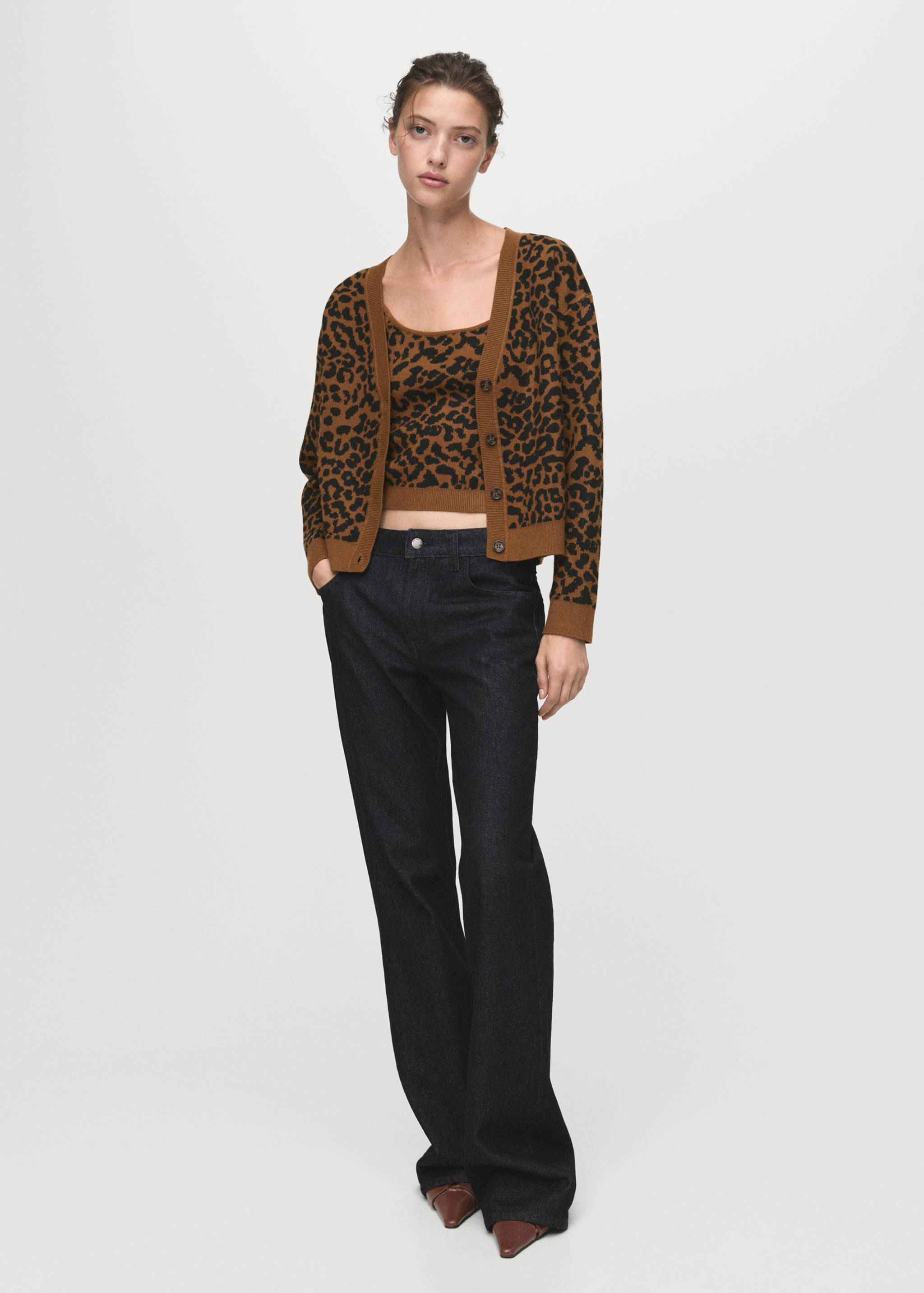 Leopard knit cardigan - General plane