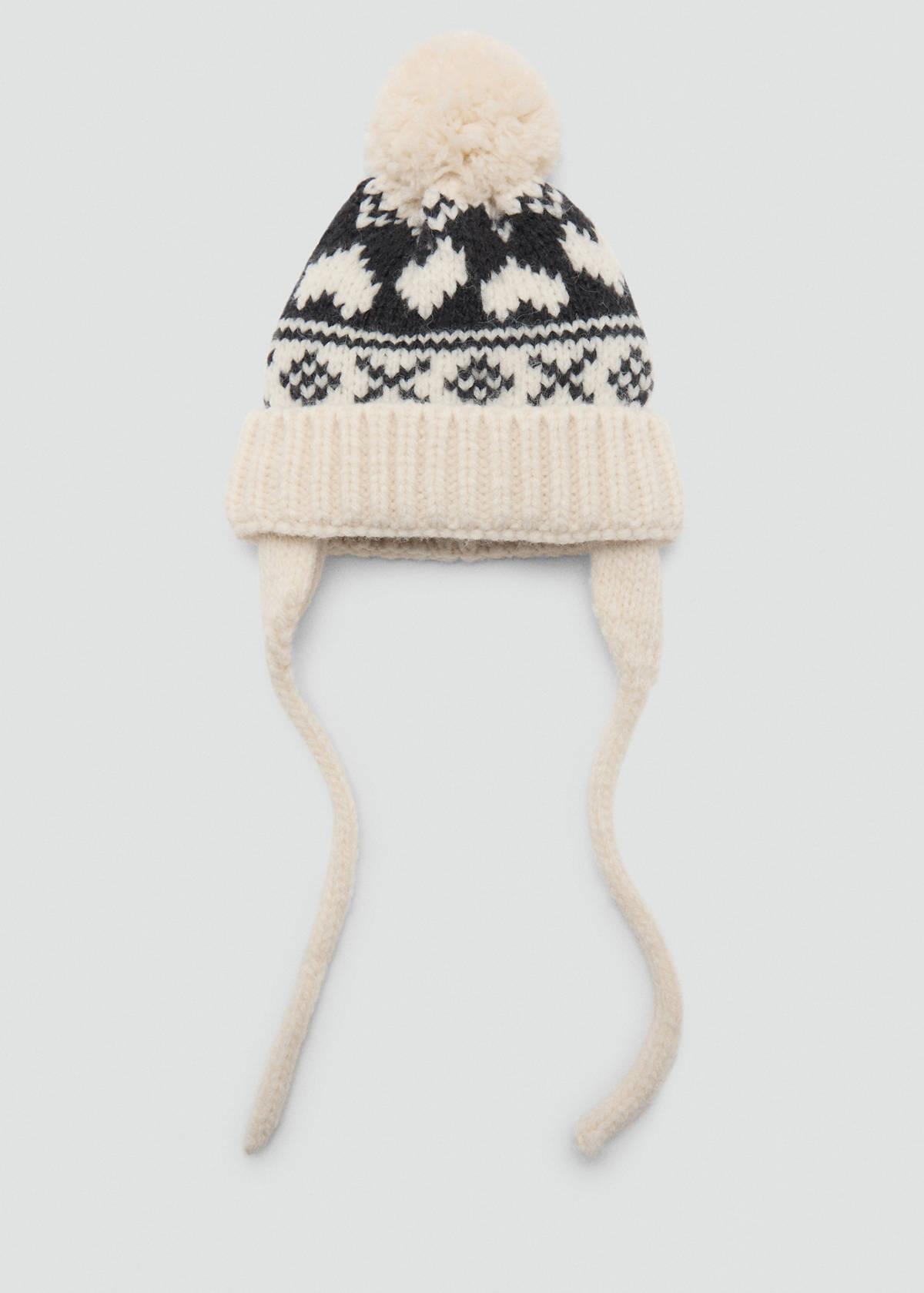 Knitted bobble hat — Sand