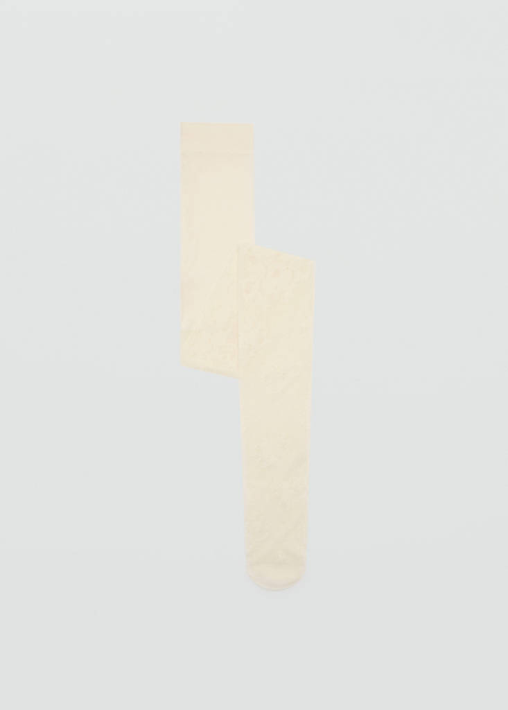 Fine jacquard stockings — Ecru