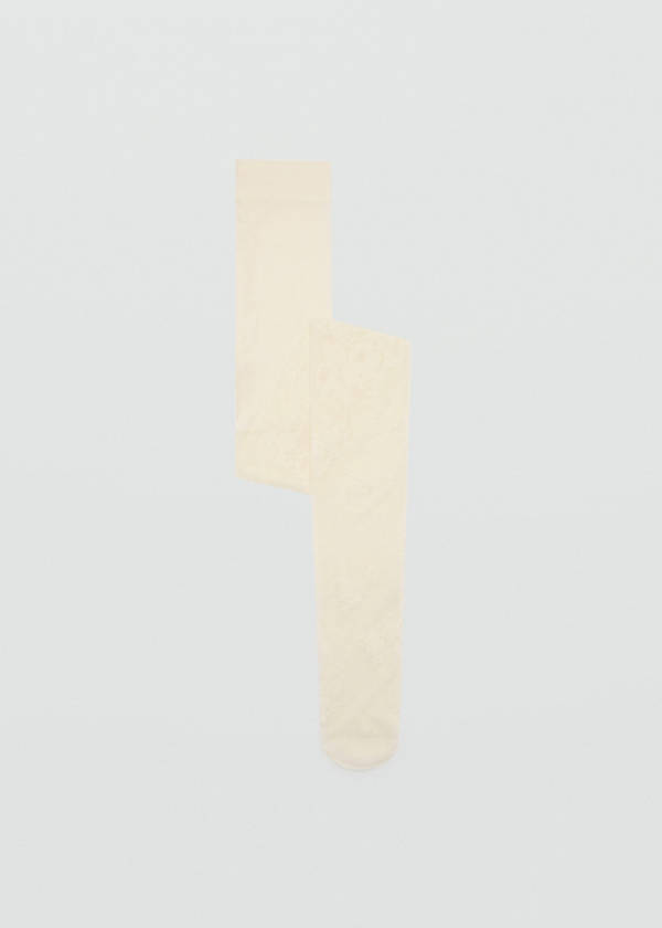 Fine jacquard stockings — Ecru