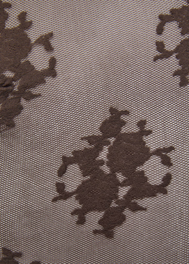Fine jacquard stockings — Chocolate