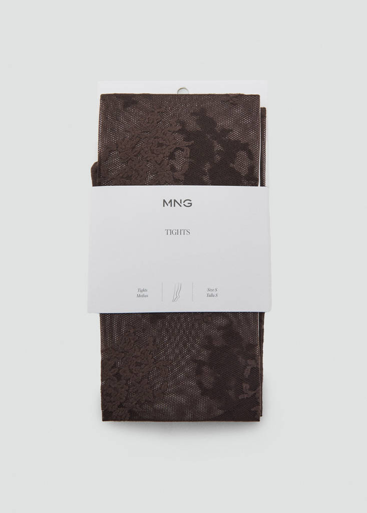 Fine jacquard stockings — Chocolate