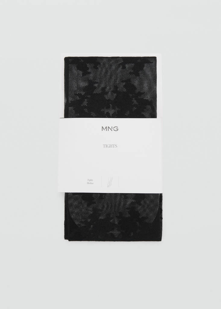 Fine jacquard stockings — Black