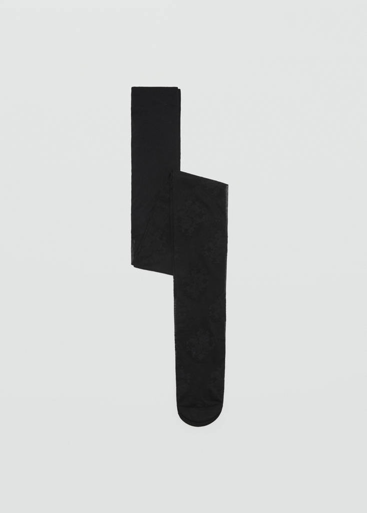 Fine jacquard stockings — Black