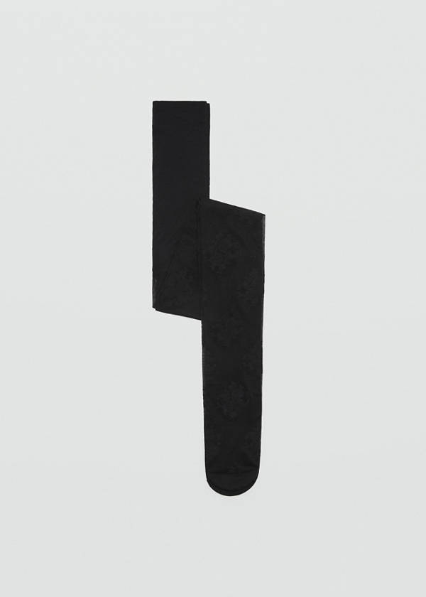 Fine jacquard stockings — Black