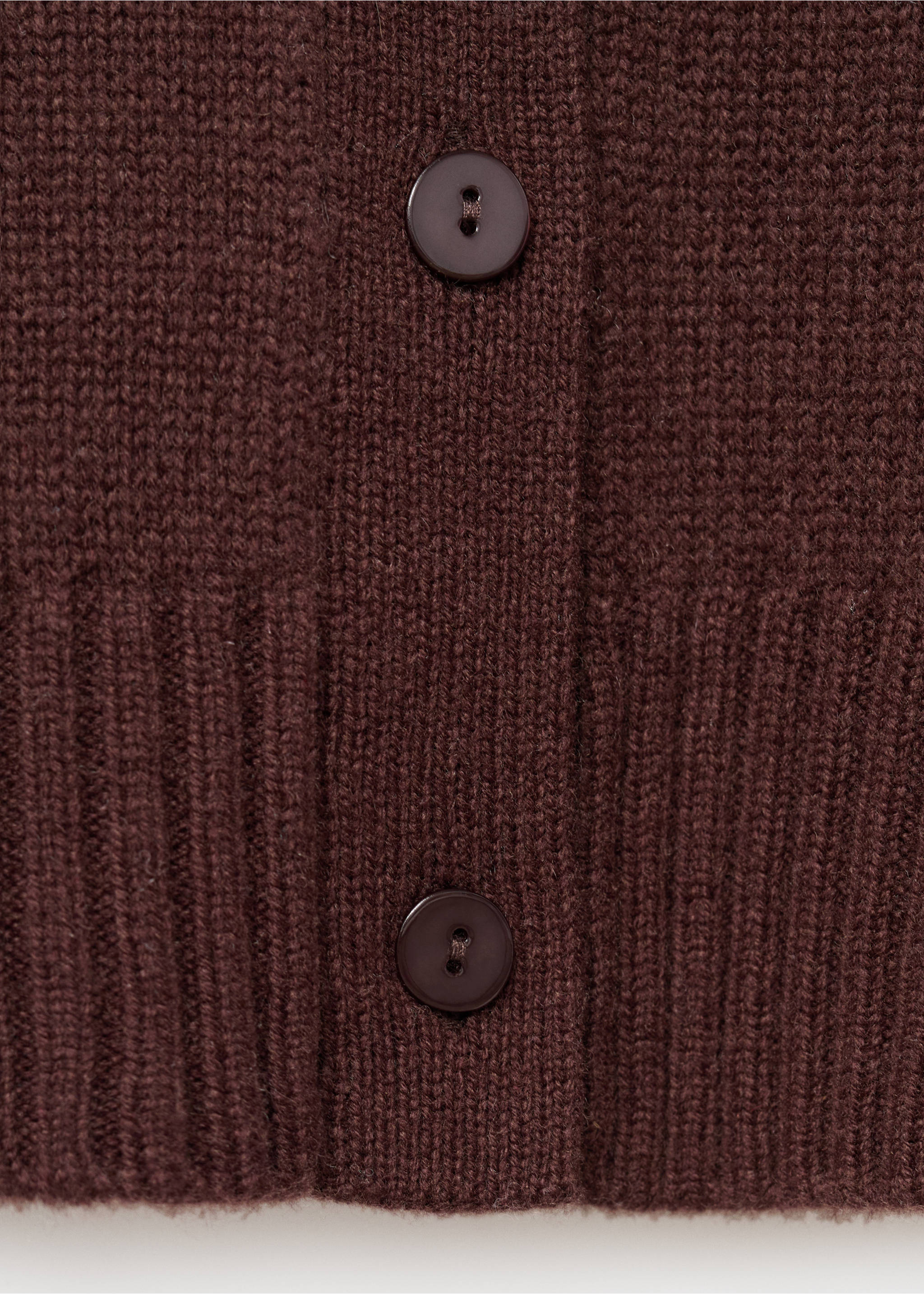 Chunky knit wool-blend cardigan - Details of the article 0, Chocolate. Ref: 17056352-00.