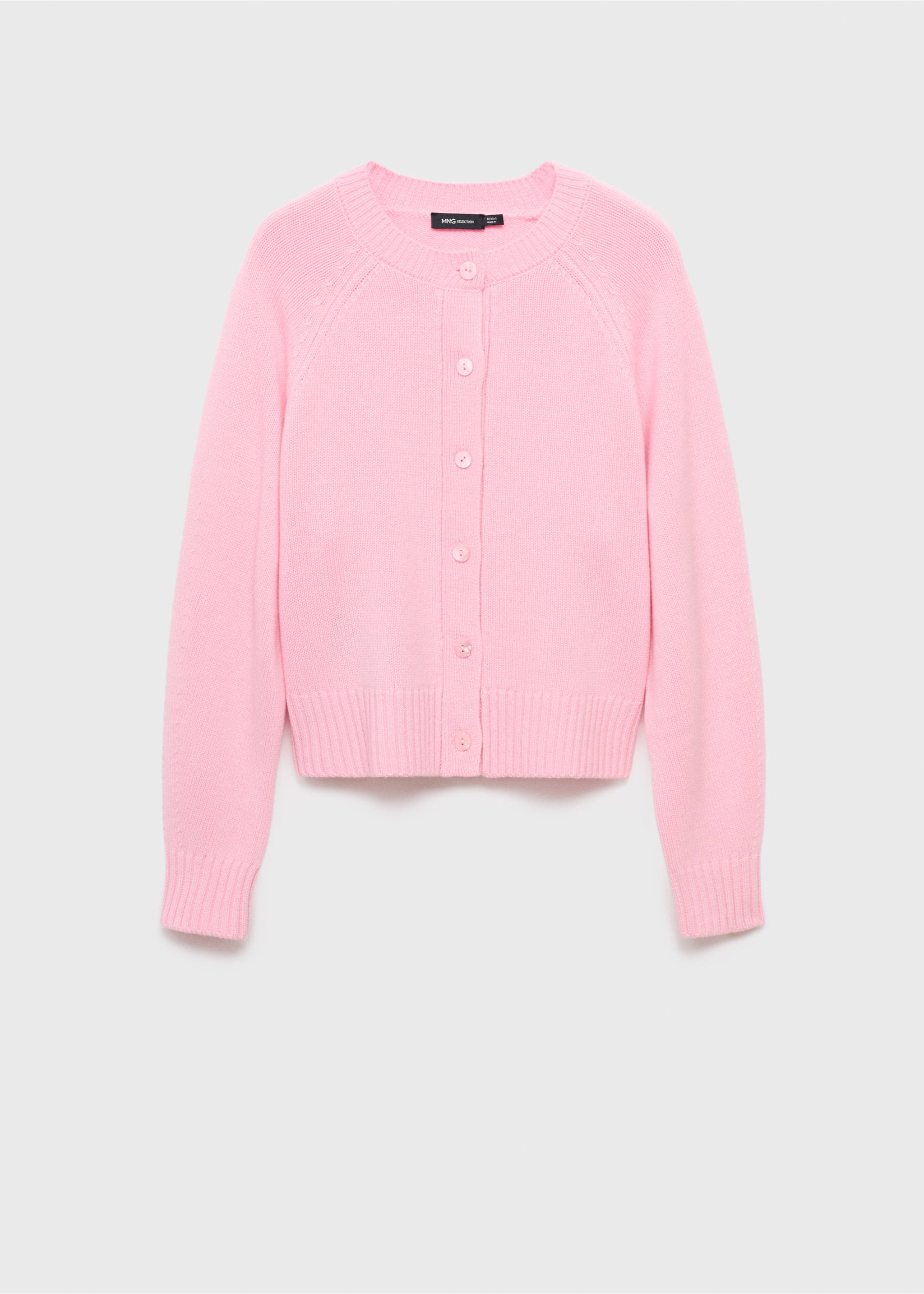 Chunky knit wool-blend cardigan - Article without model, Pink. Ref: 17056352-00.