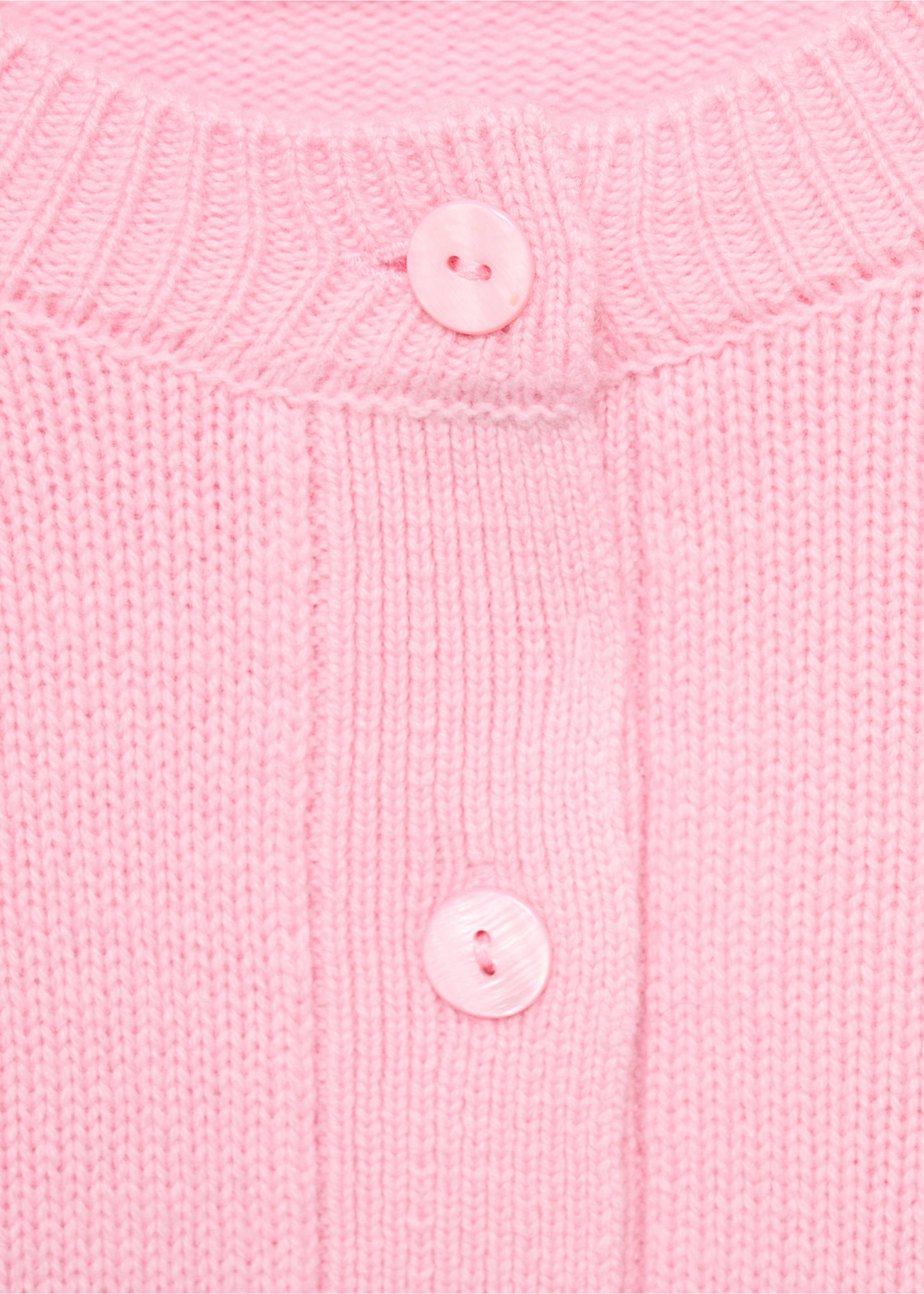 Chunky knit wool-blend cardigan - Details of the article 8, Pink. Ref: 17056352-00.