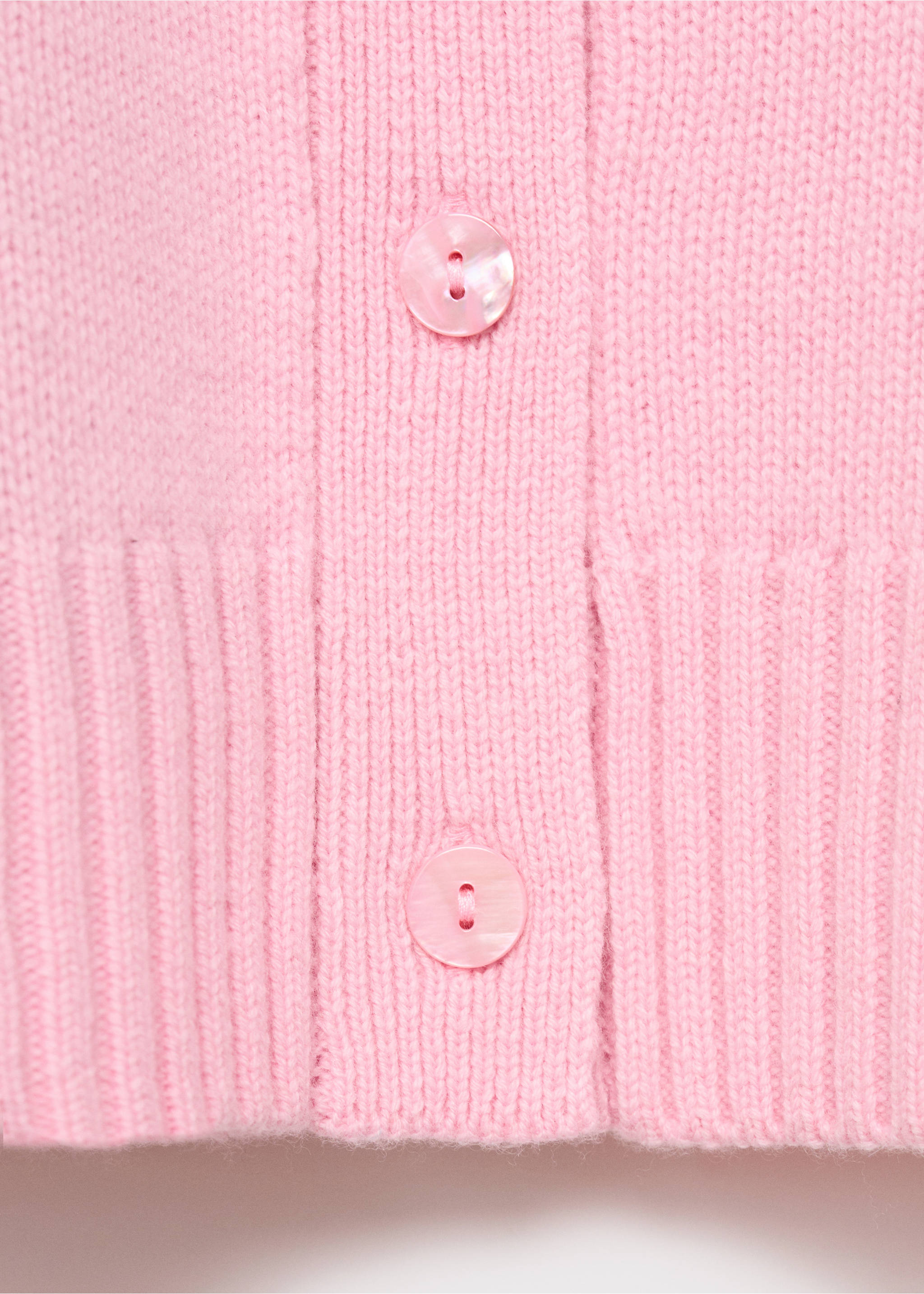 Chunky knit wool-blend cardigan - Details of the article 0, Pink. Ref: 17056352-00.