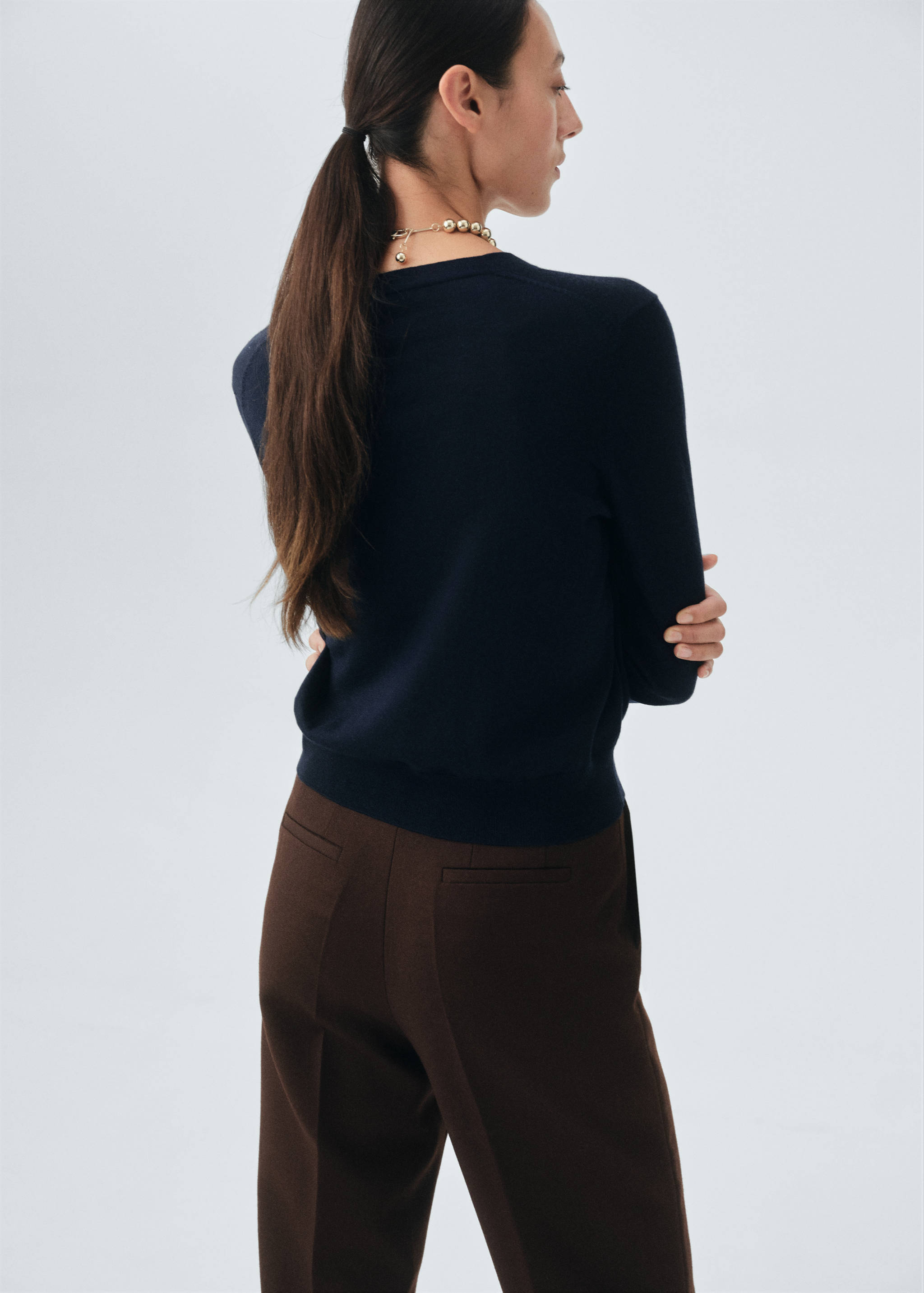 Cárdigan 100% lana merino - Reverso del artículo