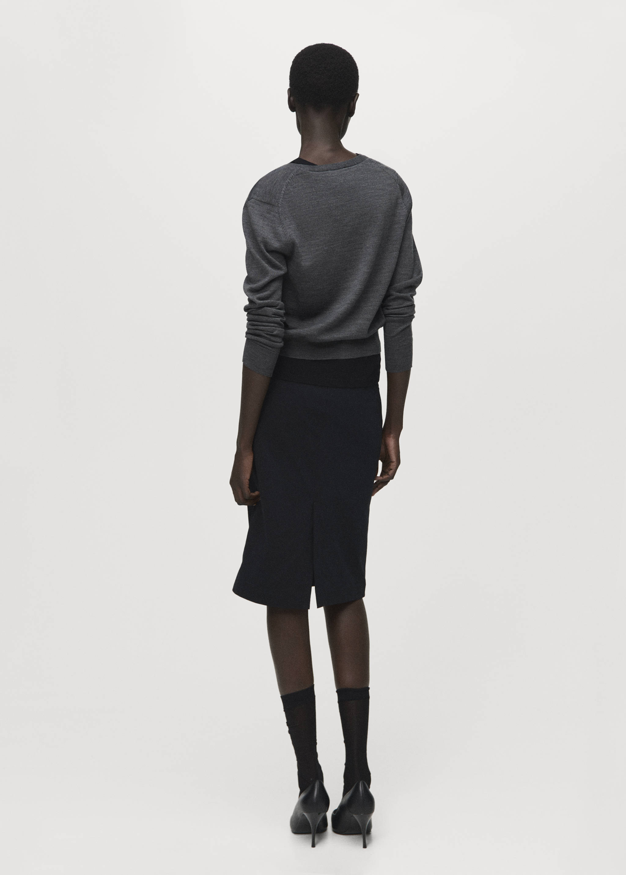 Cárdigan 100% lana merino - Reverso del artículo