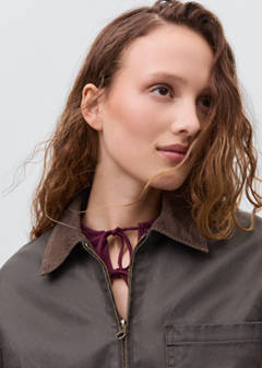 Leather-effect biker jacket — Brown 5