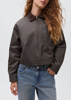 Leather-effect biker jacket — Brown 6