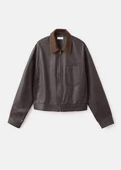 Leather-effect biker jacket — Brown 4