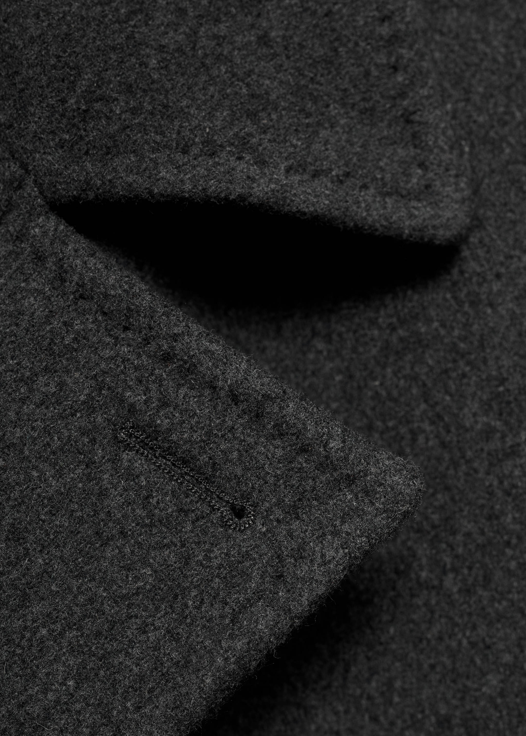 Wool double-breasted coat with buttons - Details of the article 0