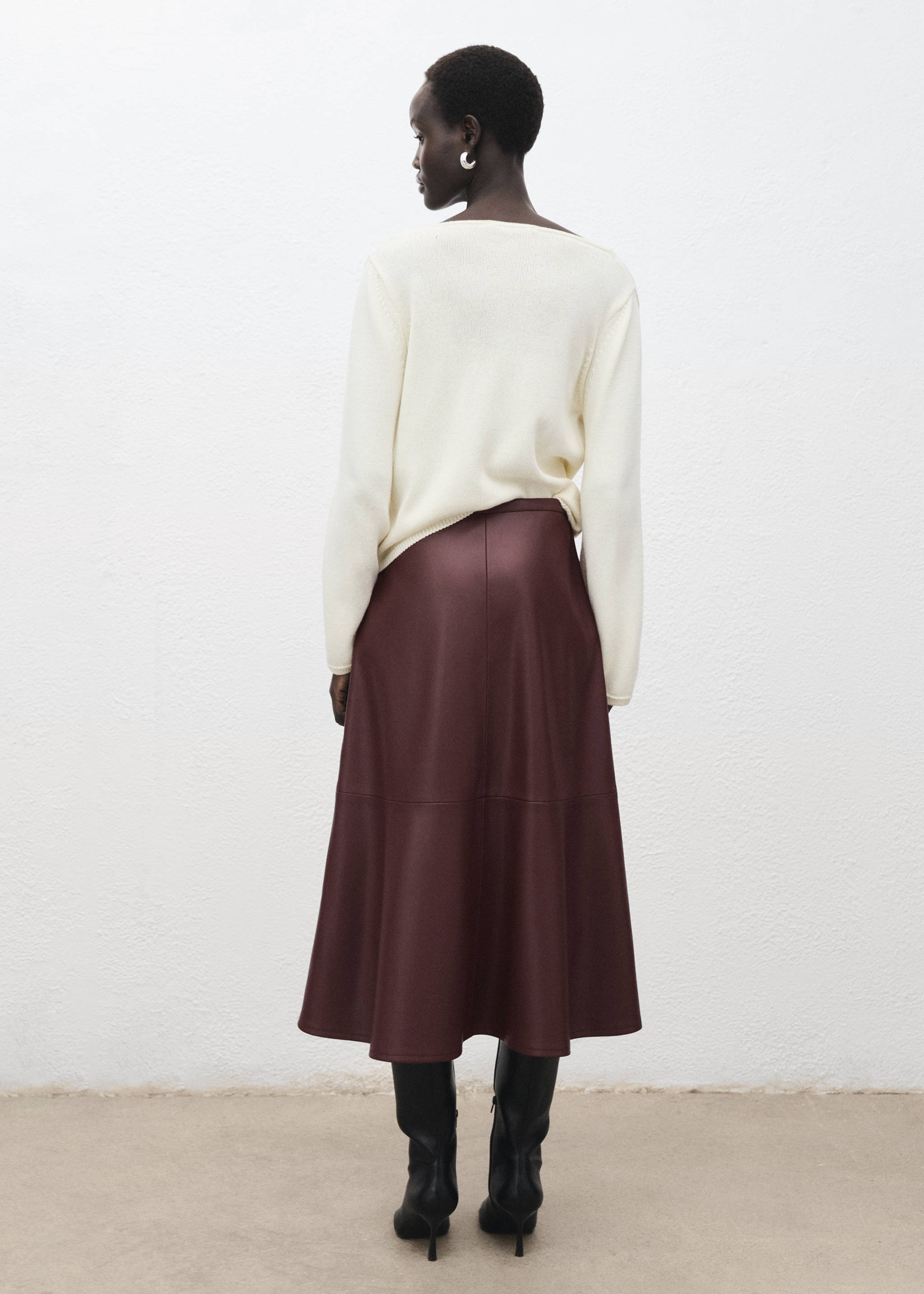 Faux-leather midi-skirt - Reverse of the article