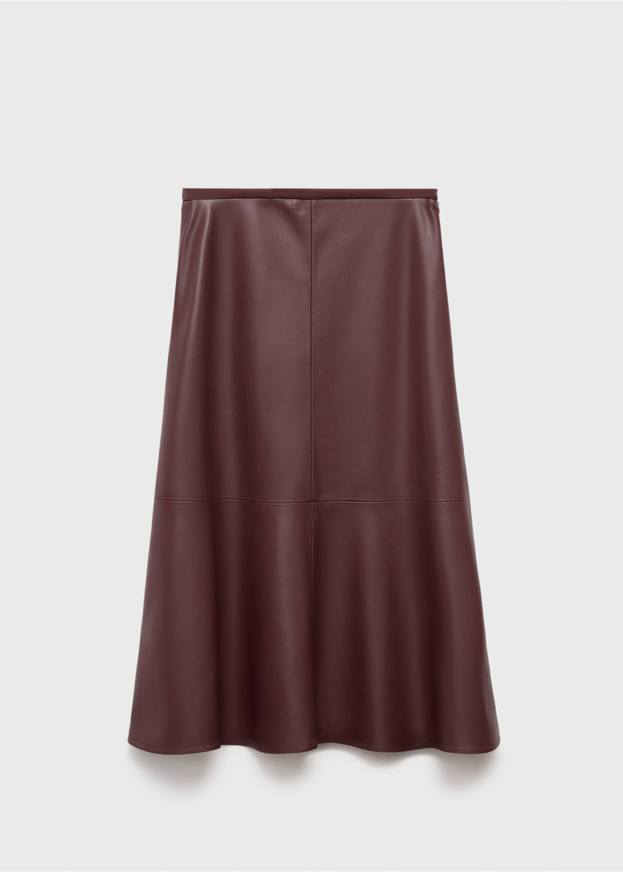 Faux-leather midi-skirt - Article without model, Maroon. Ref: 17056723-00.