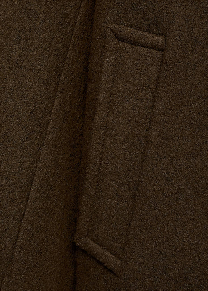 Oversized wool coat with maxi lapels — Khaki