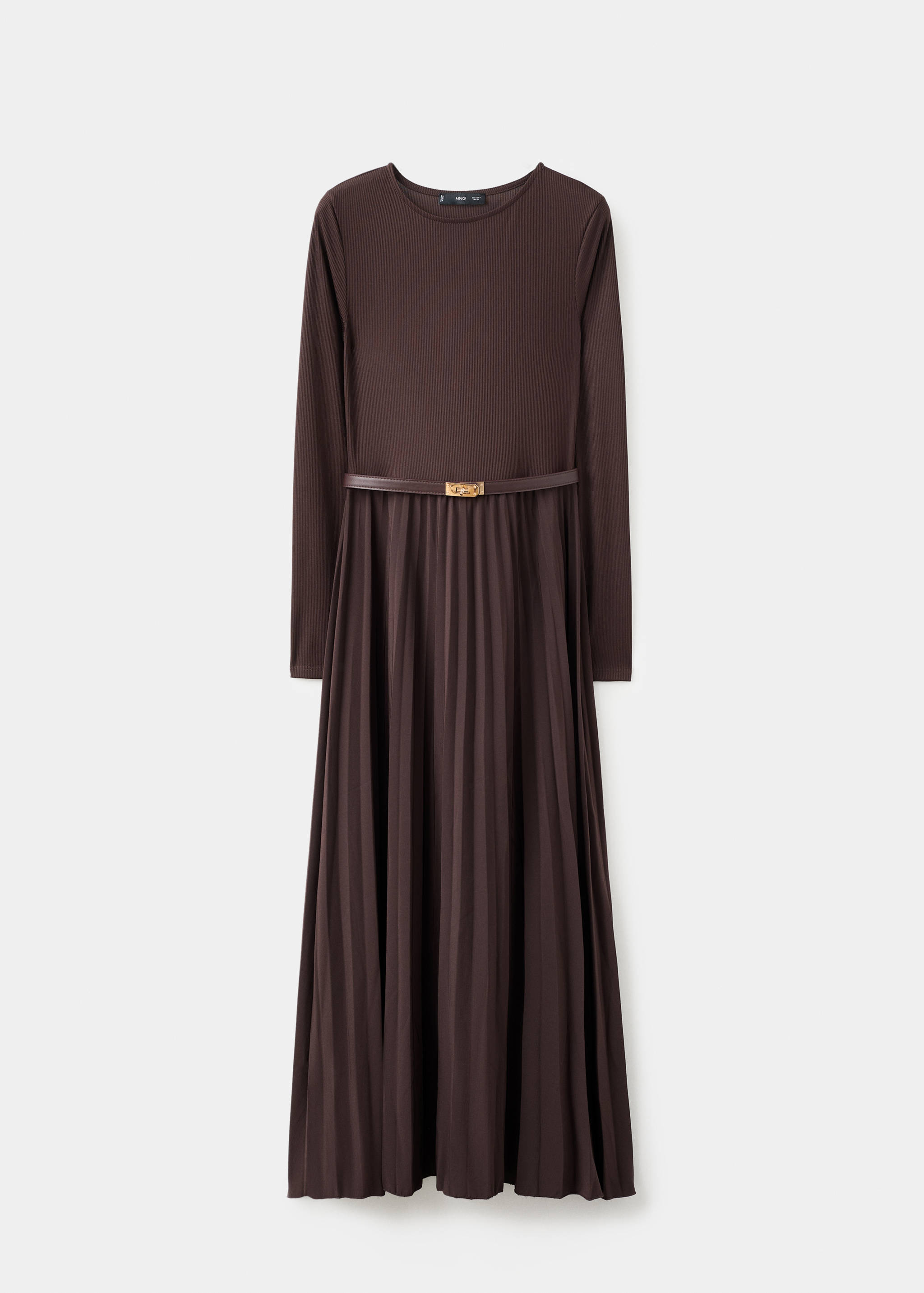 Robe plissée combinée avec ceinture - Article sans modèle