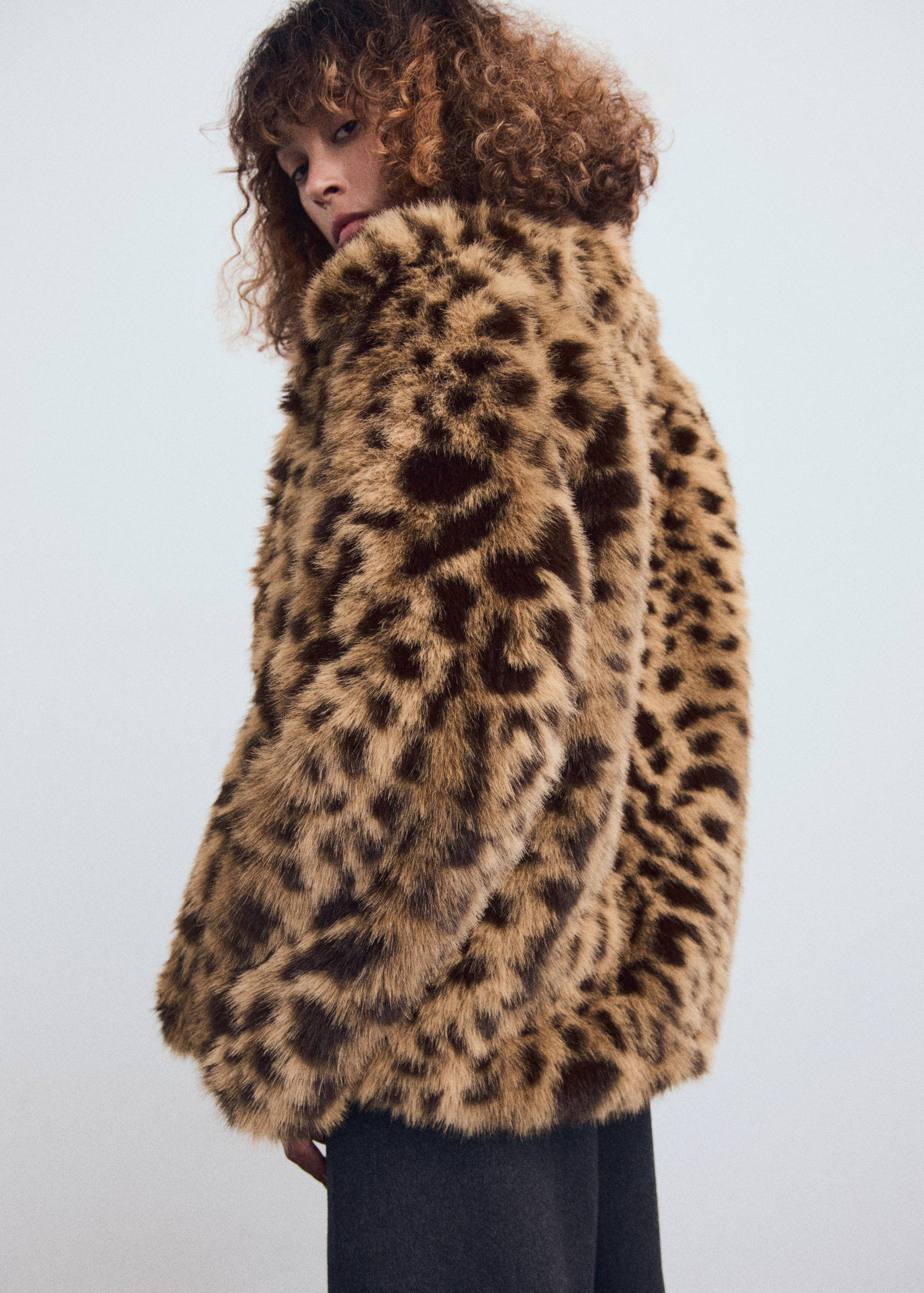 Leopard-print faux-fur coat - Medium plane