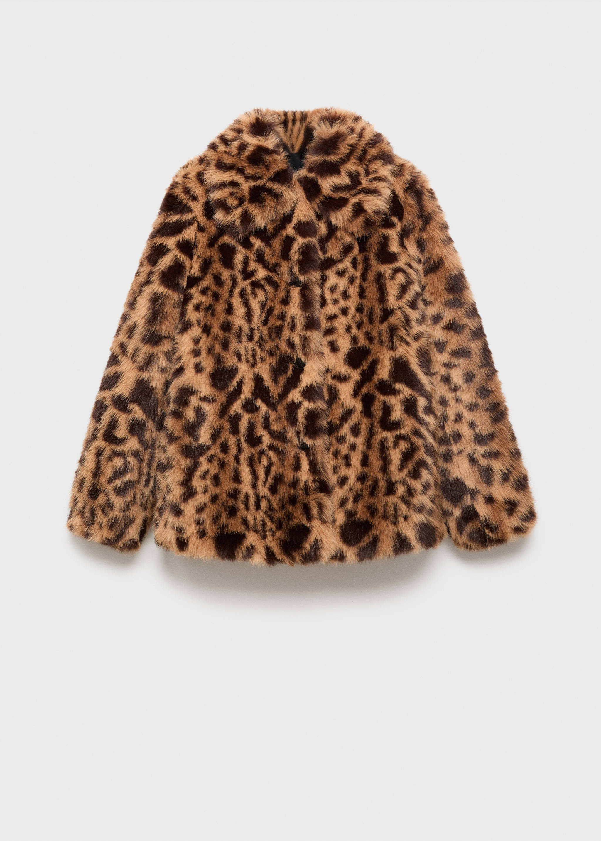 Leopard-print faux-fur coat - Article without model, Medium Brown. Ref: 17056732-00.