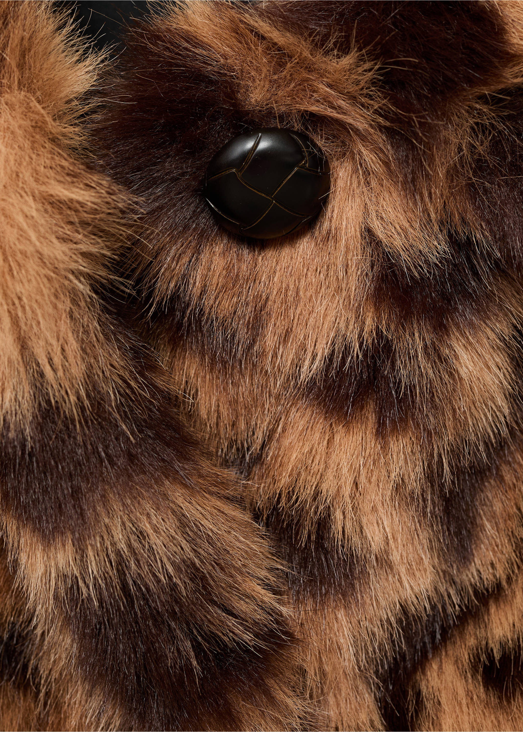 Leopard-print faux-fur coat - Details of the article 8, Medium Brown. Ref: 17056732-00.