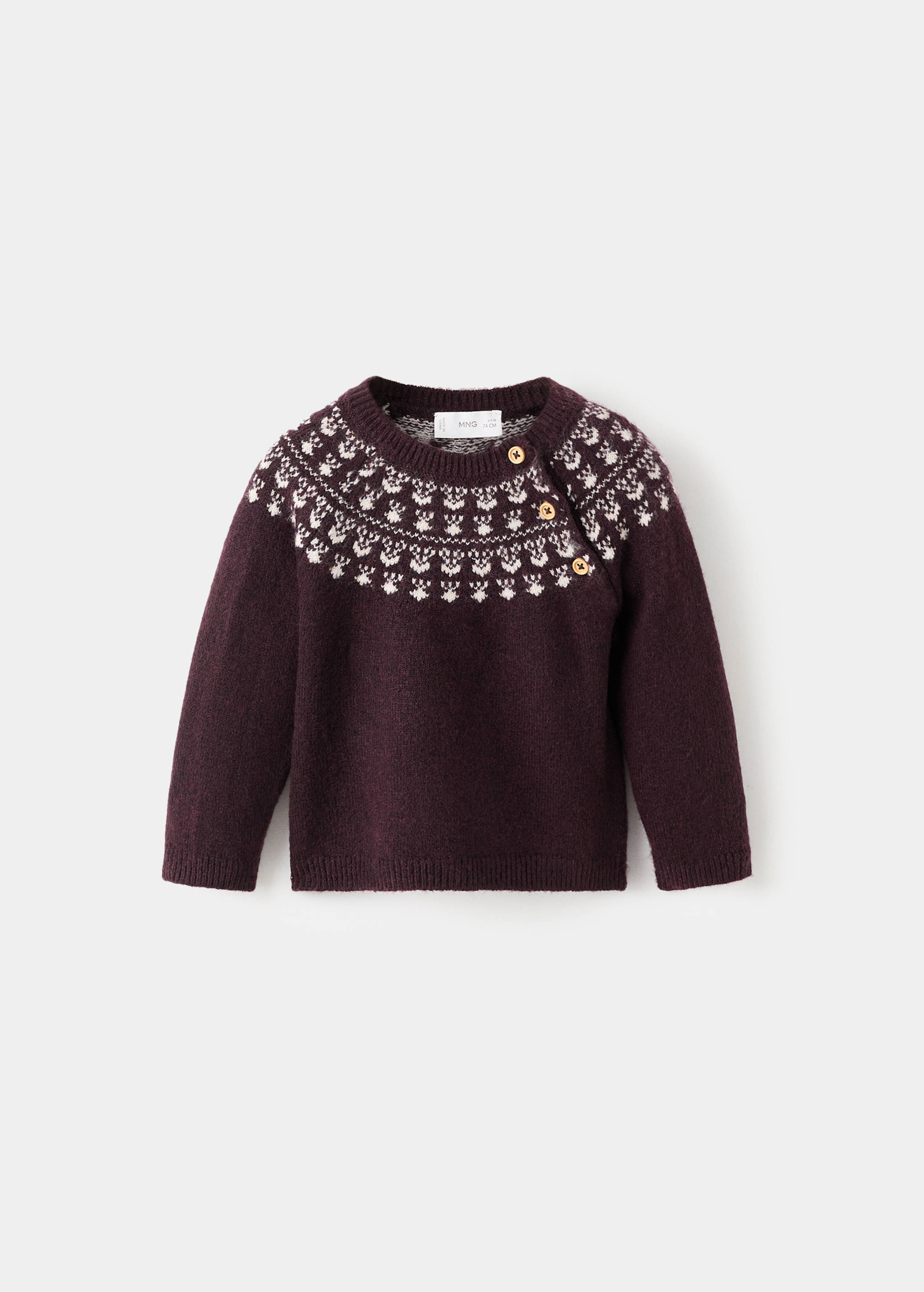 Jacquard sweater with buttons - Article without model