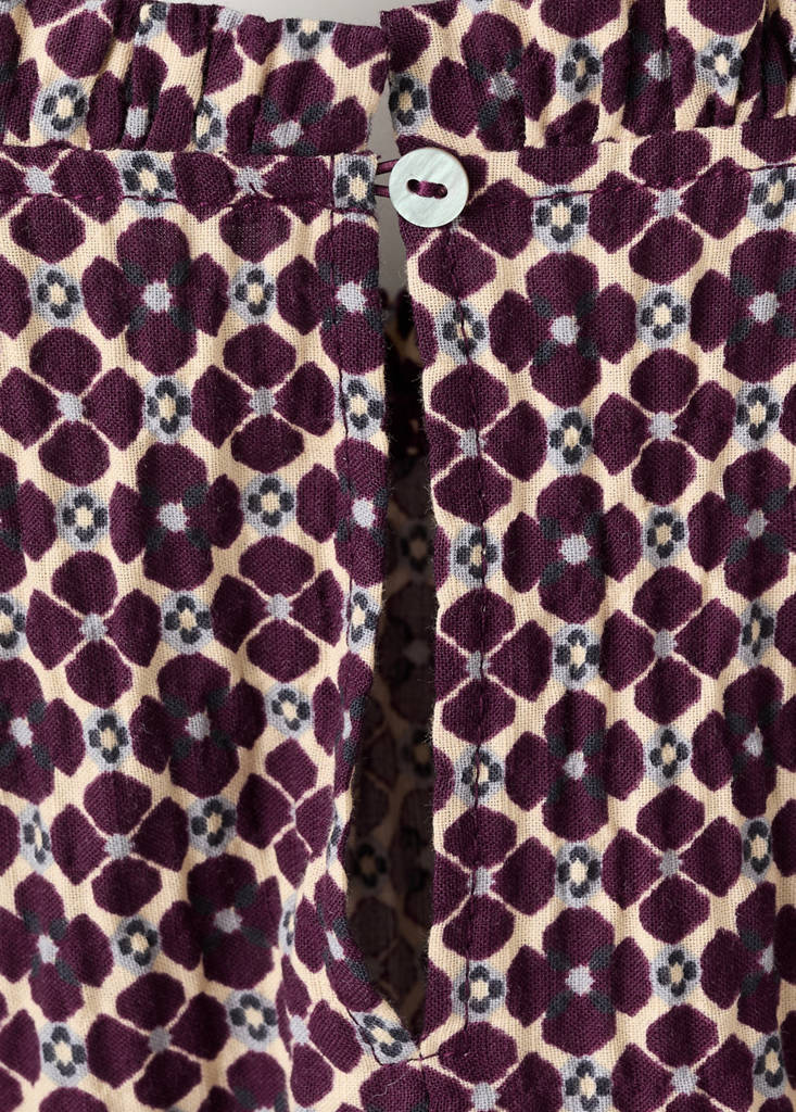 Floral cotton blouse — Burgundy