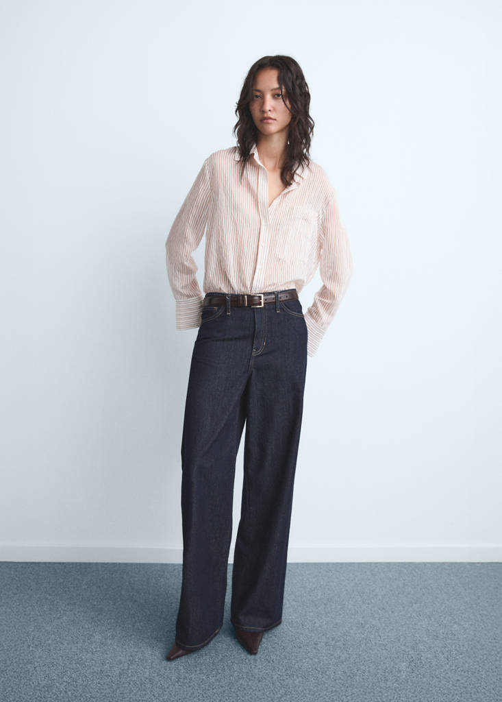 Wide leg mid-rise jeans — Open Blue