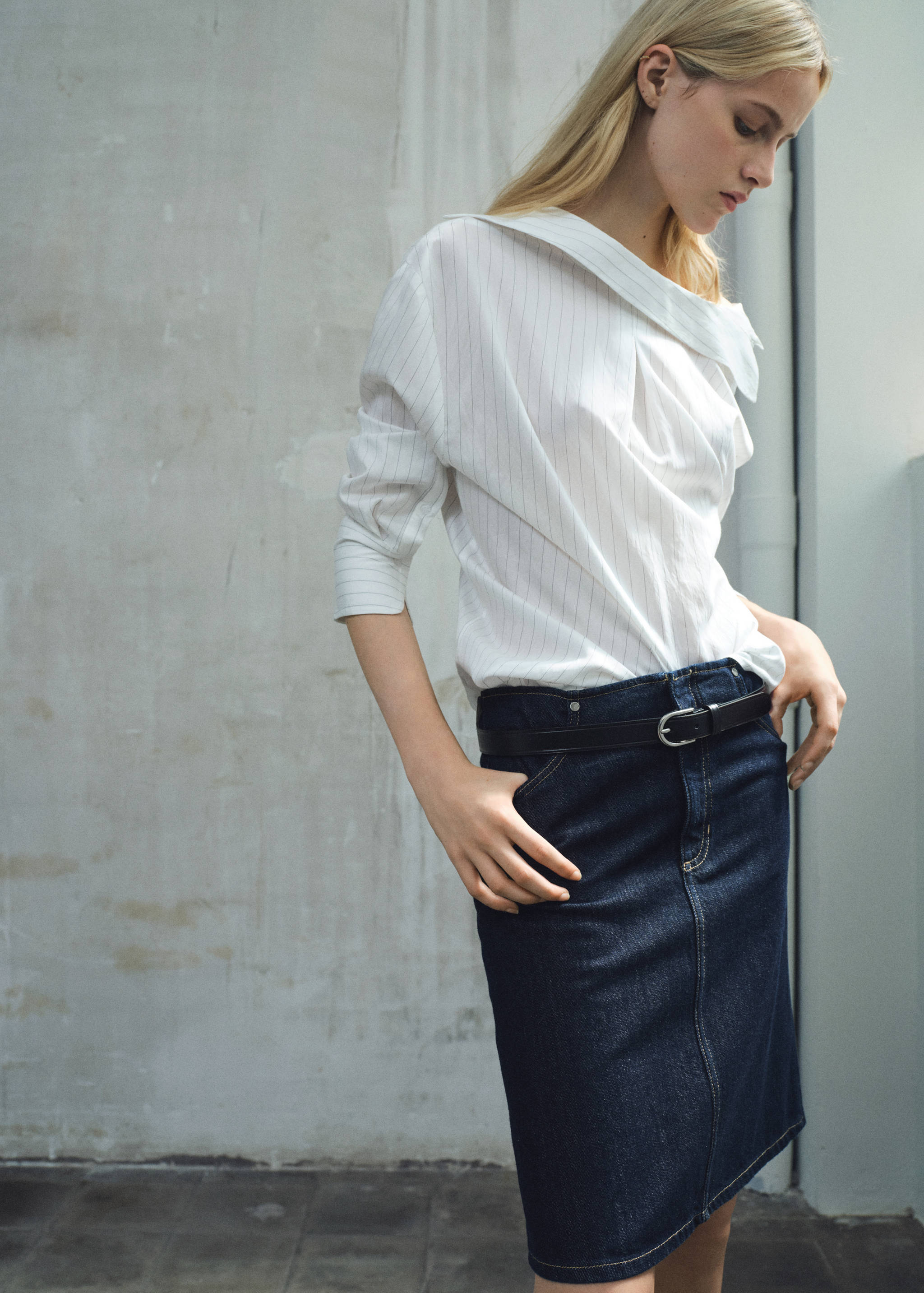 Midi denim skirt - Medium plane