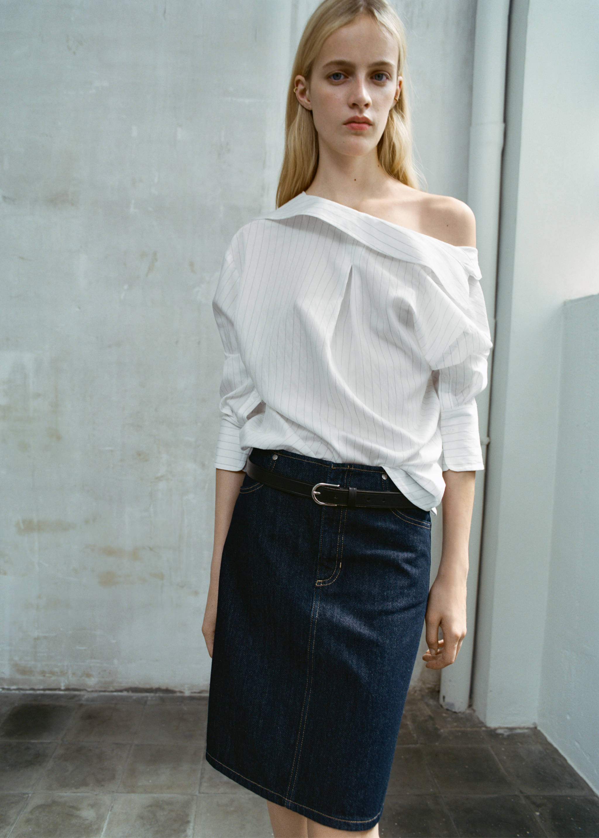 Midi denim skirt - Details of the article 2