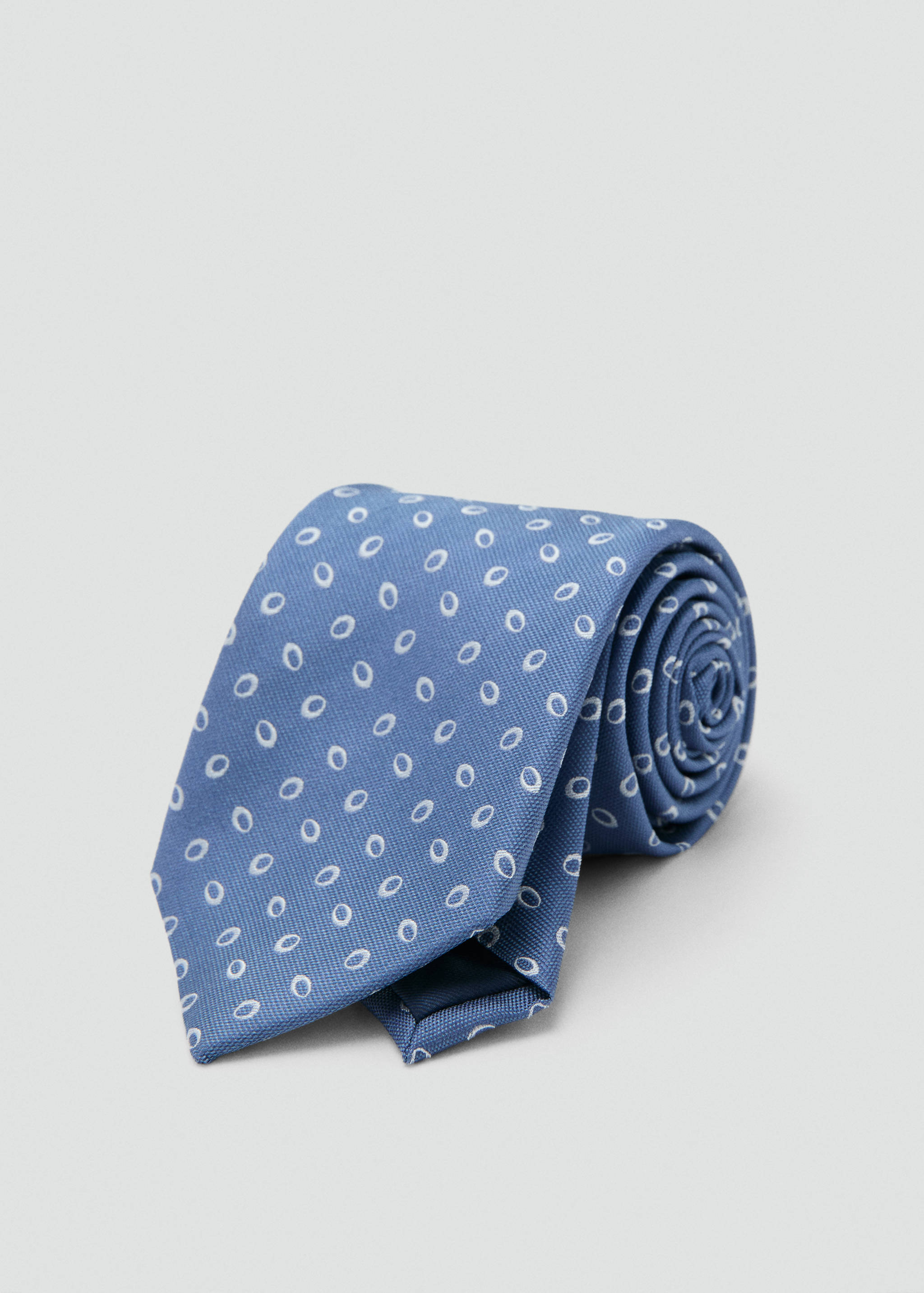 Printed silk tie - Medium plane