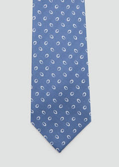 Printed silk tie — Blue 3