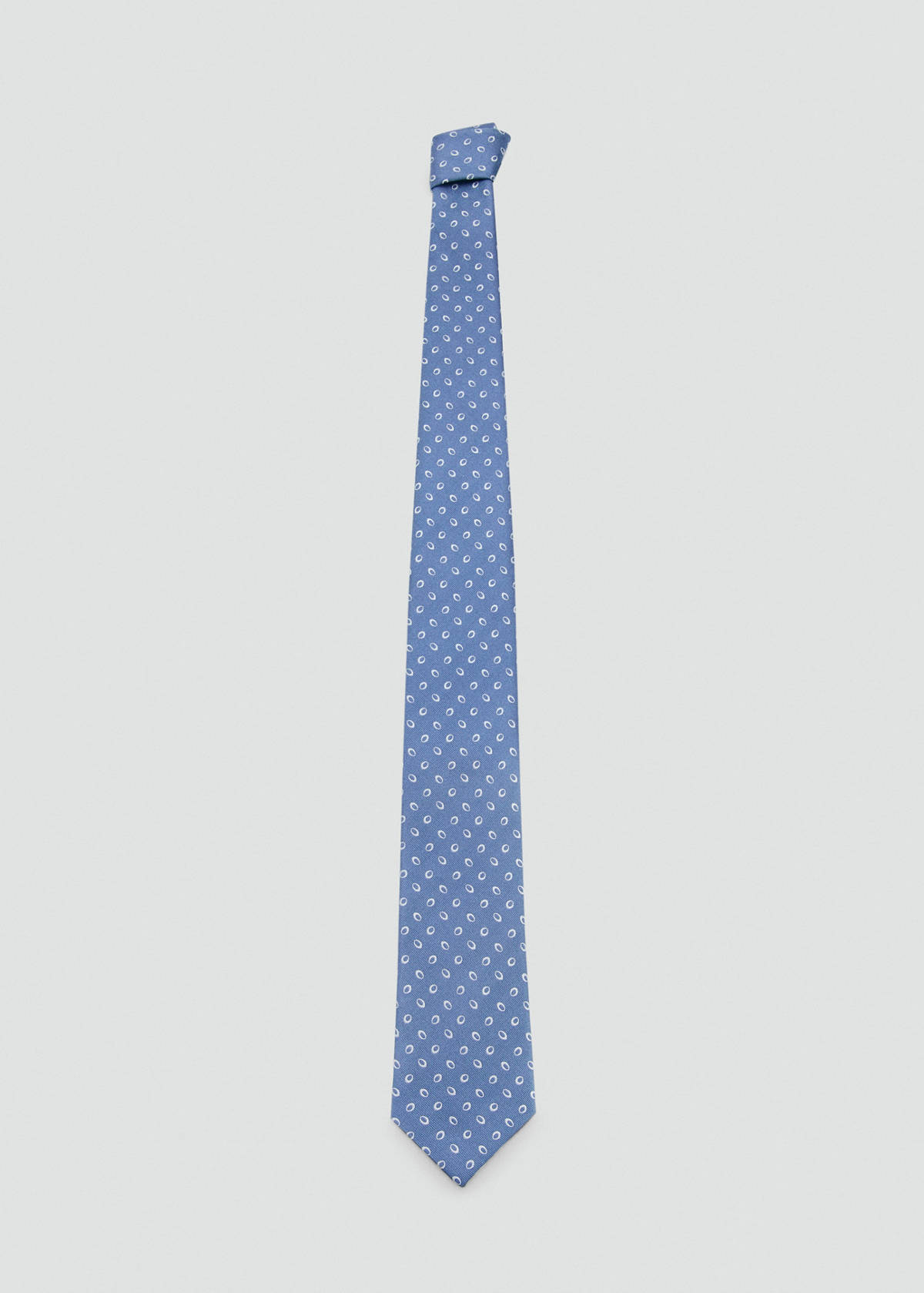 Printed silk tie — Blue