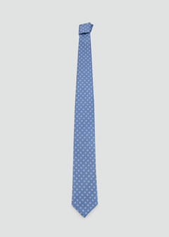 Printed silk tie — Blue 1