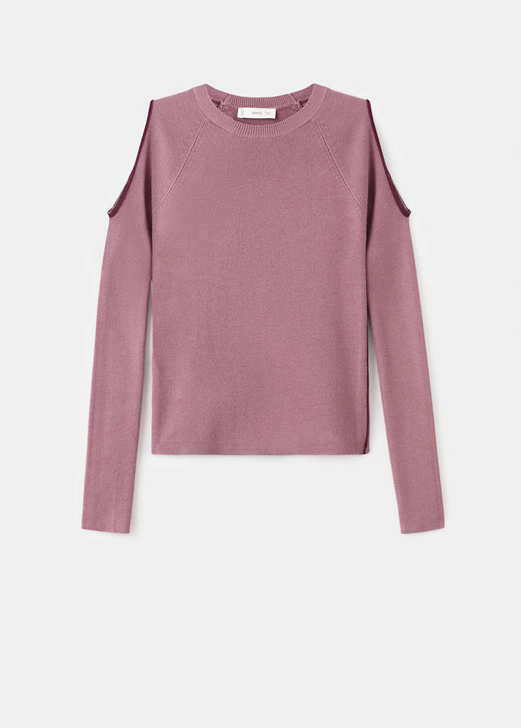 Knitted sweater with cut-out — Light Pink